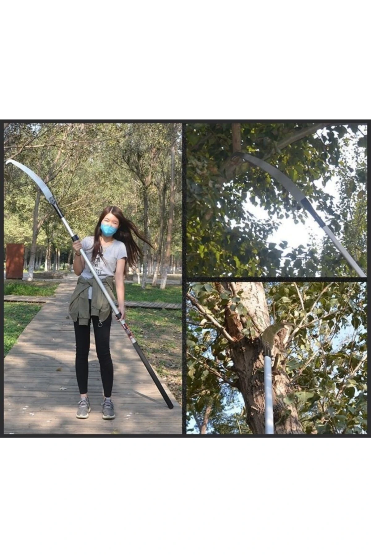 Tepe Dal Budama Testeresi Sırık Sap Takılabilir Kıvrık Testere Laser Bıçaklı Bahçe Taflan Diken Çalı