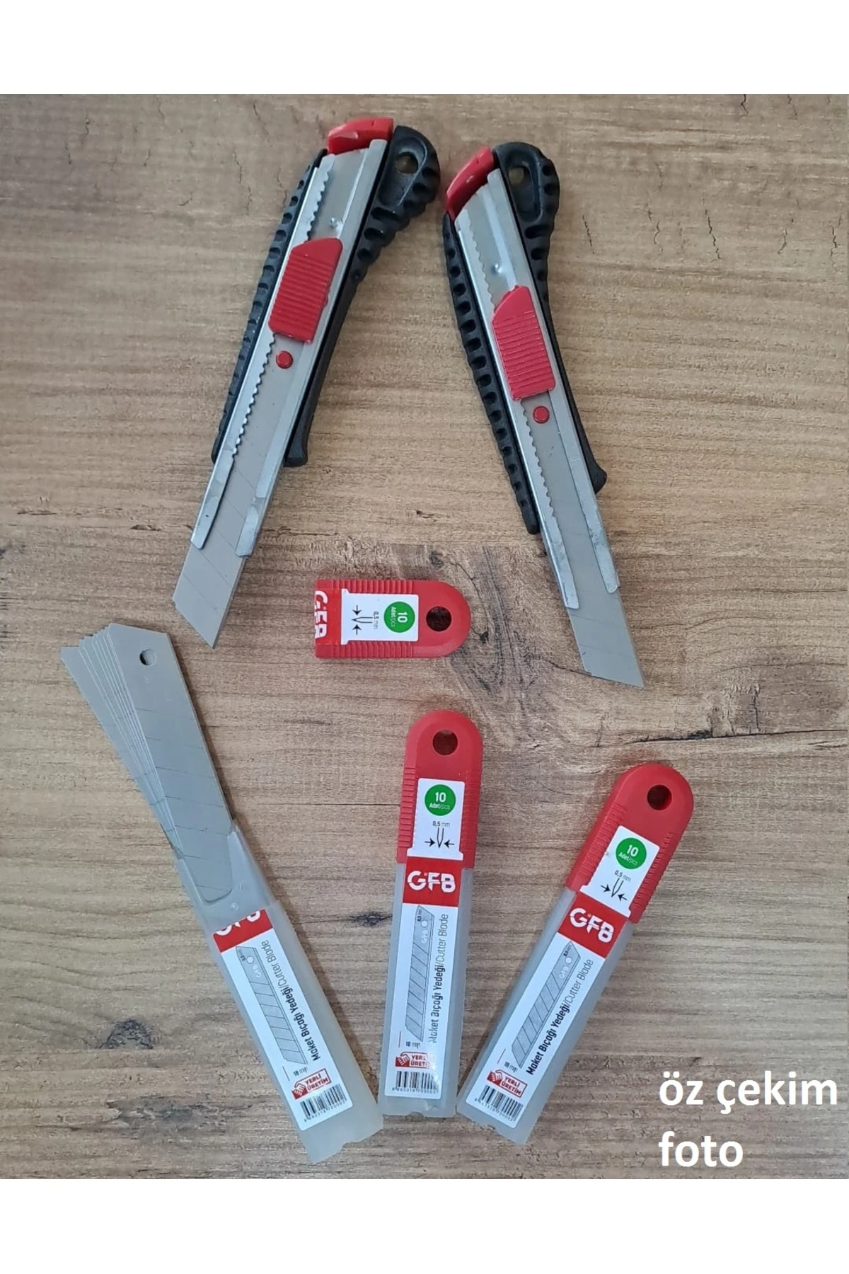 Metal Falçata 2 adet ve 30 adet falçata yedek bıçağı seti GFB maket bıçağı 0.5mm