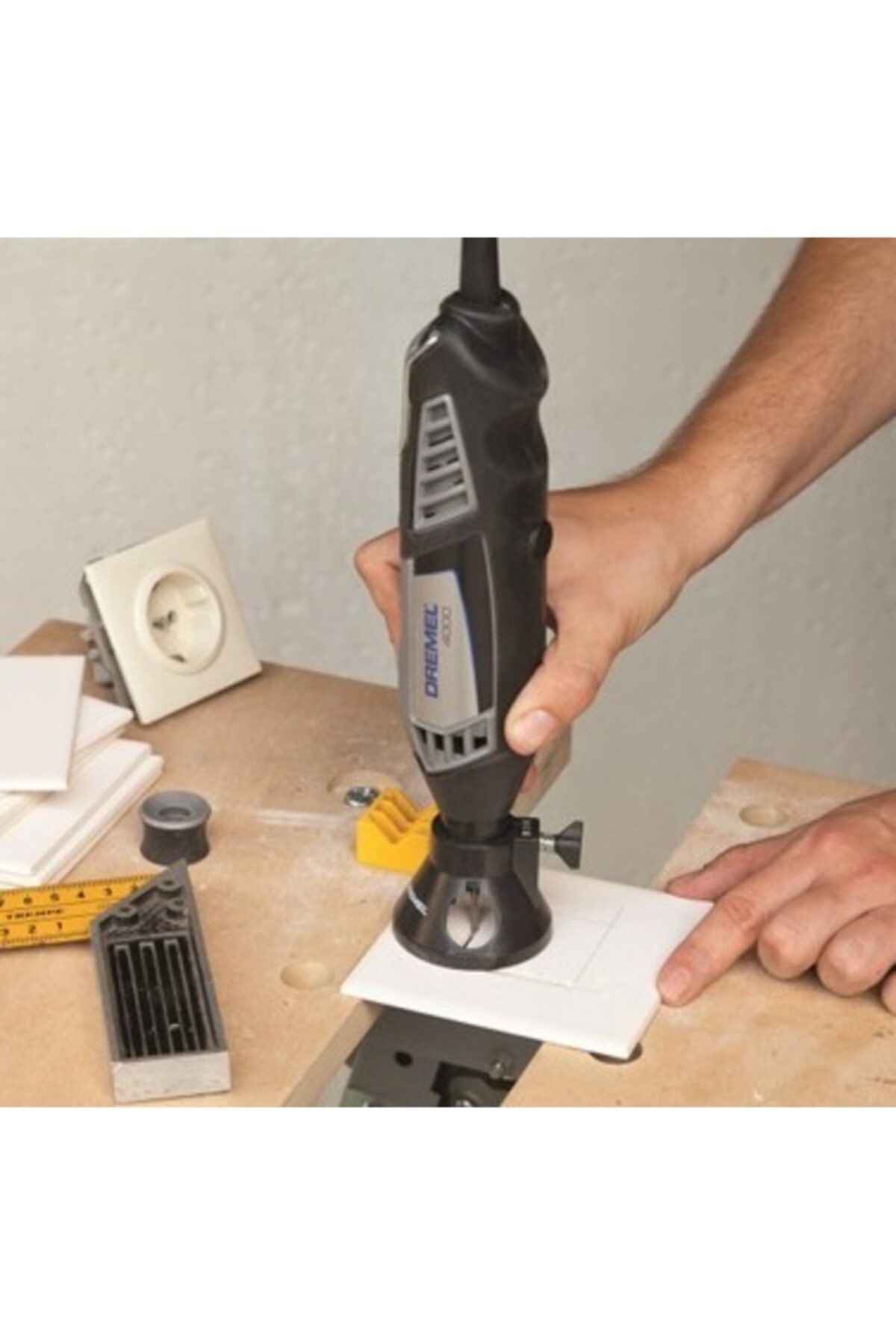 Dremel Ve Benzeri Mini Avuç Taşlama Için Dik Delme Aparatı Matkap Ucu Freze Uç Seti