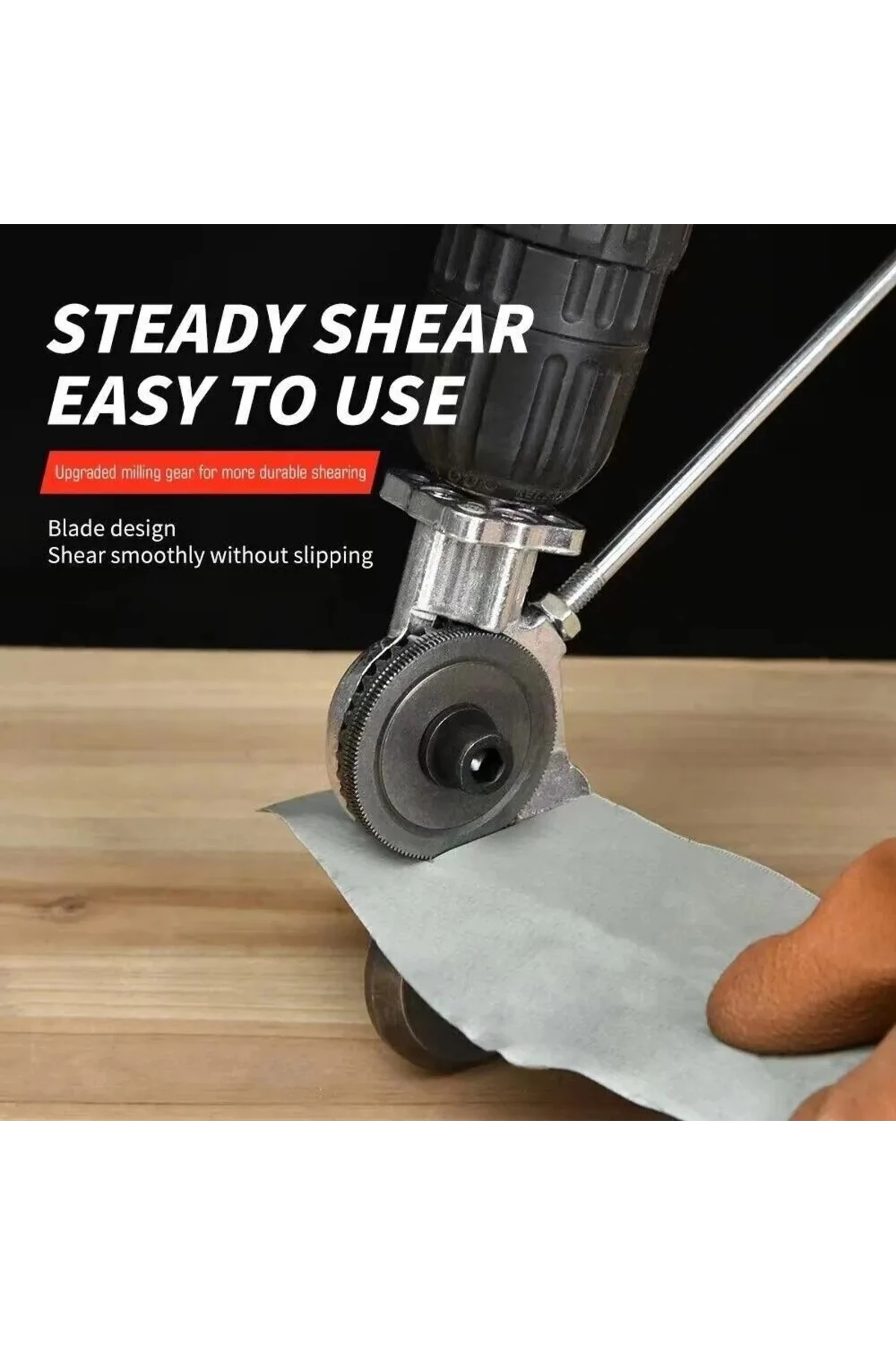 Elektrikli Matkap Saç Kesme Makası Çift Başlı Metal Plaka Levha Teneke Kesici Mekanizmalı Aparat