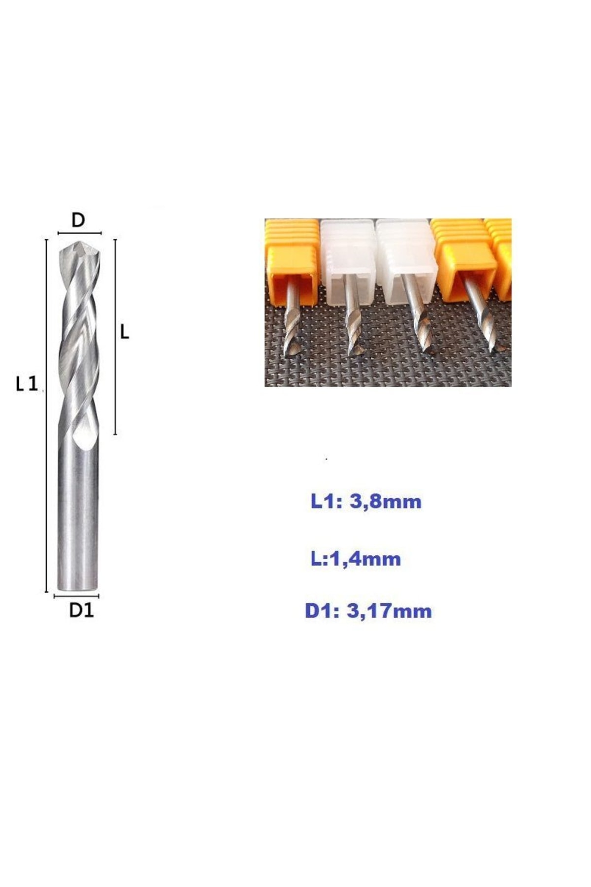Kalıpçı Tornacı Delme Cnc Router Karbür Uç Seti 3.20mm 3.40mm 3.50mm 3.60 Carbide Matkap Uç Seti 4lü