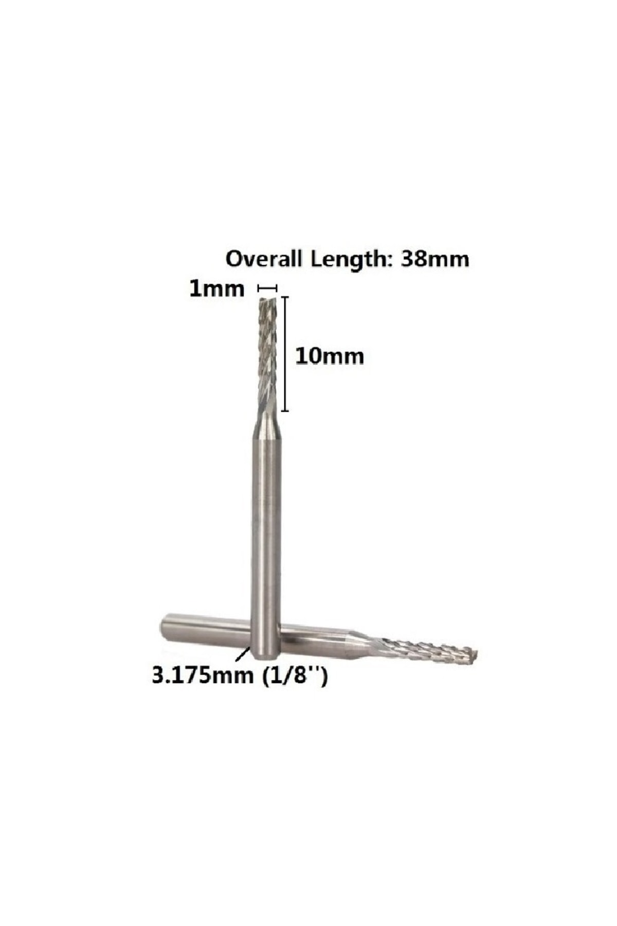 Karbür Tungsten Uç 1mm Alüminyum Demir Işleme Freze Cnc Kesici Ucu