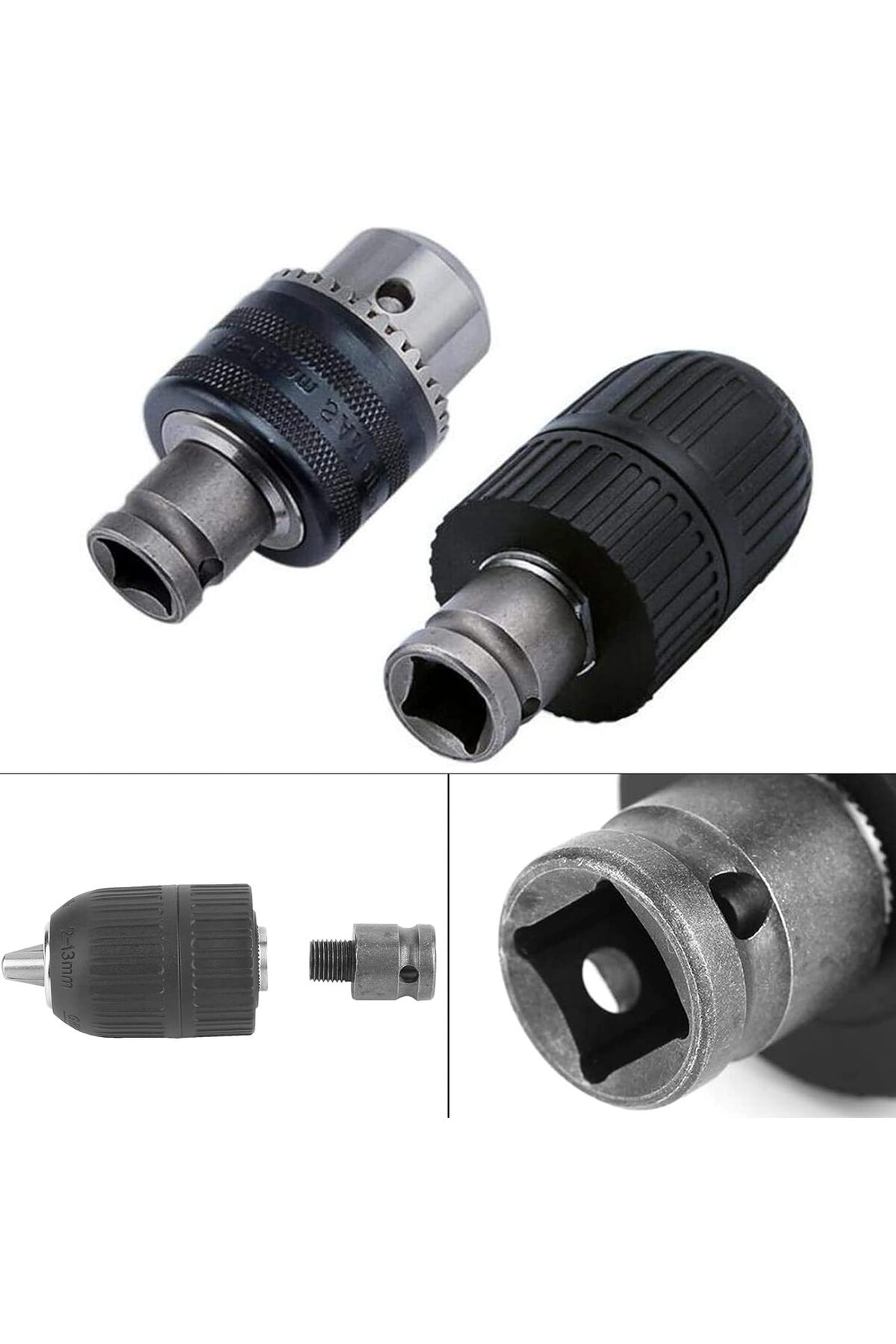 Darbeli Matkap Ucu Adaptör Seti 1/4 3/8 1/2 Altıgen Şaft Adaptörü, 1/2 Tahrik 1/4 Altıgen bits dönüş