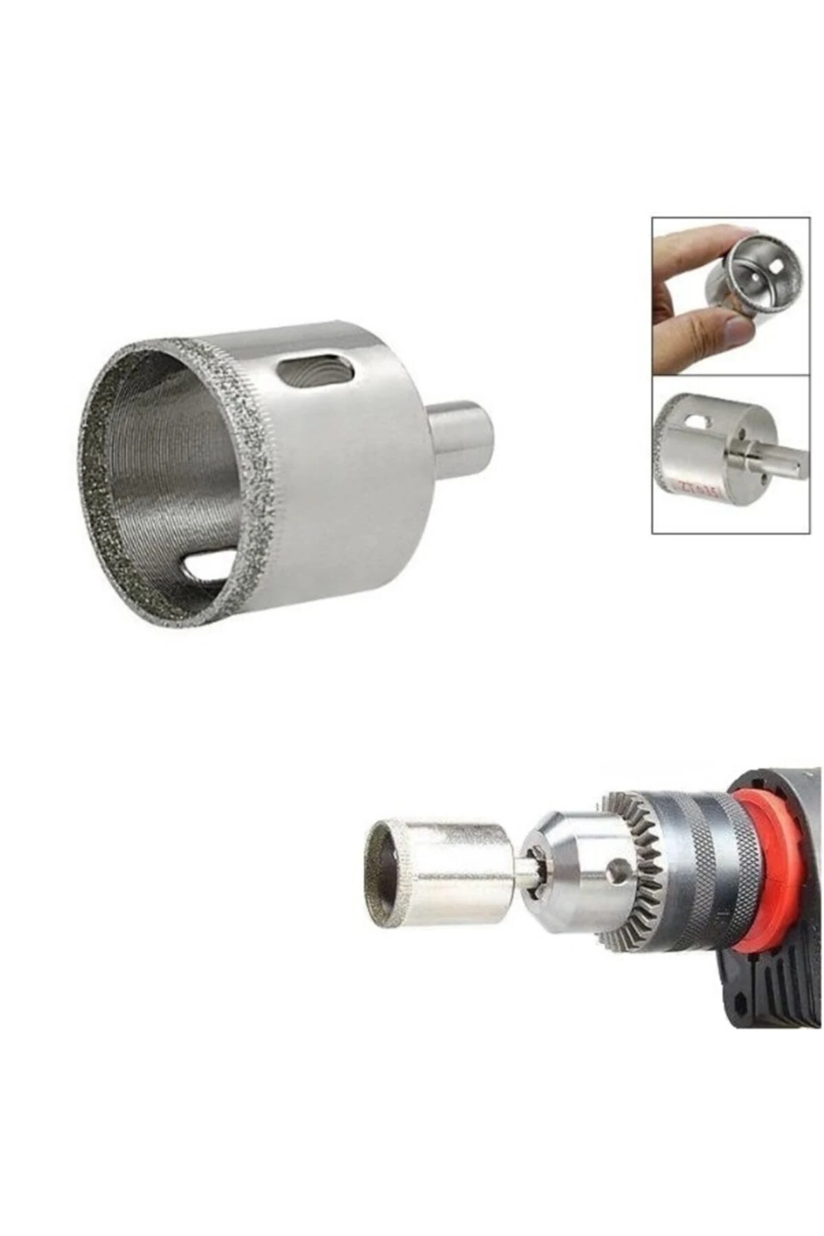 Mermer Granit Fayans Porselen Cam 25mm Yuvarlak Delme Pancı Elmas Uçlu Delik Açma Karot Matkap Ucu