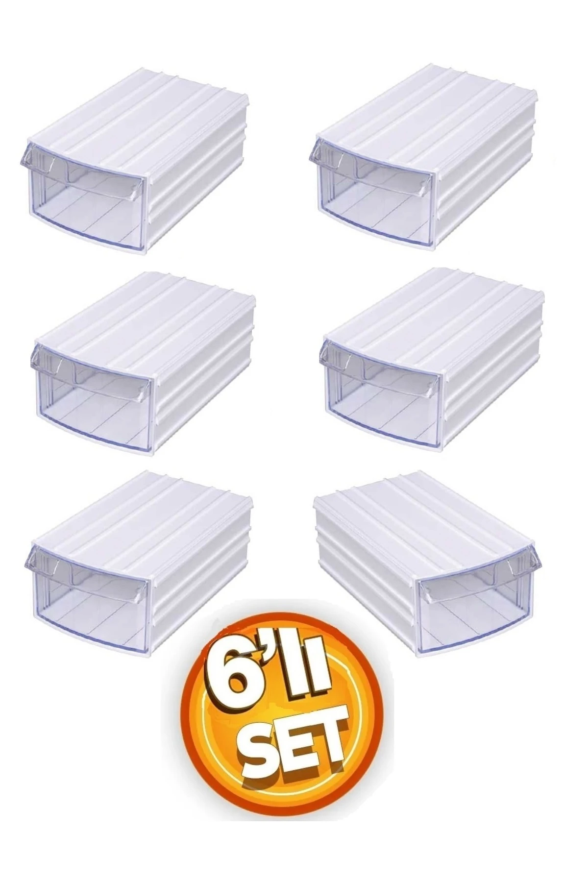 Şeffaf Çekmeceli Organizer Kutu 6 Kutu Dremel Gravür Boncuk Mücevher Saklama Kutusu düzenleyici