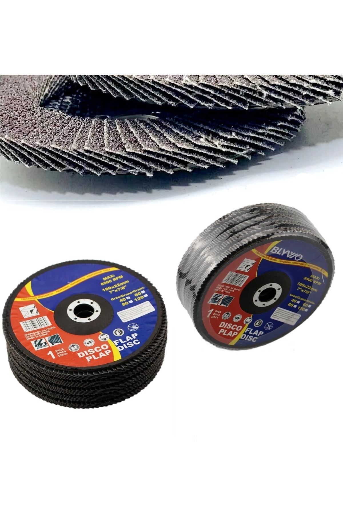 180mm flap disk zımpara Seti taşlama makinesi için büyük form metal ahşap zımparalama diski 5 adet