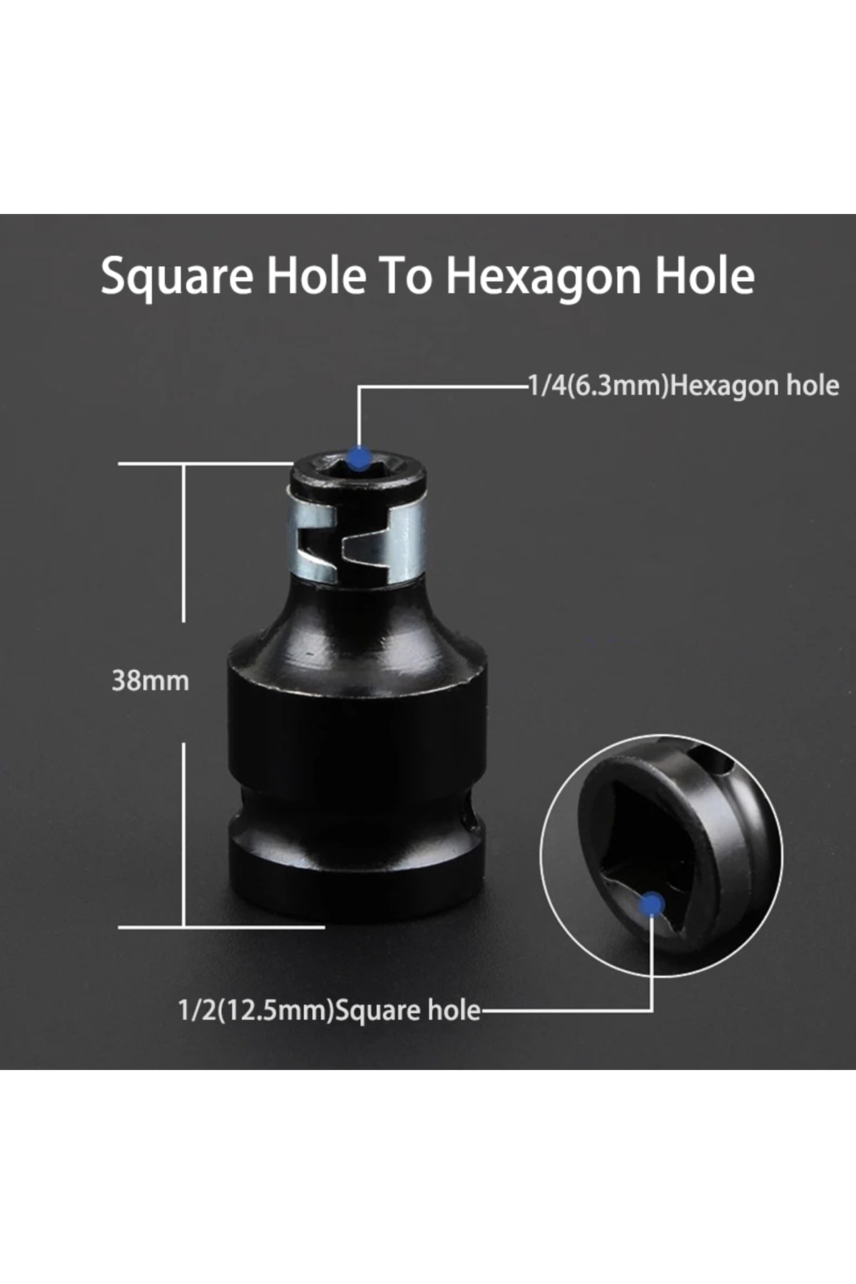 1/2 Matkap Chuck Mandrenli Adaptör Somun Sökme Makinesini Hex Bits Uç Dönüştürme Aparatı