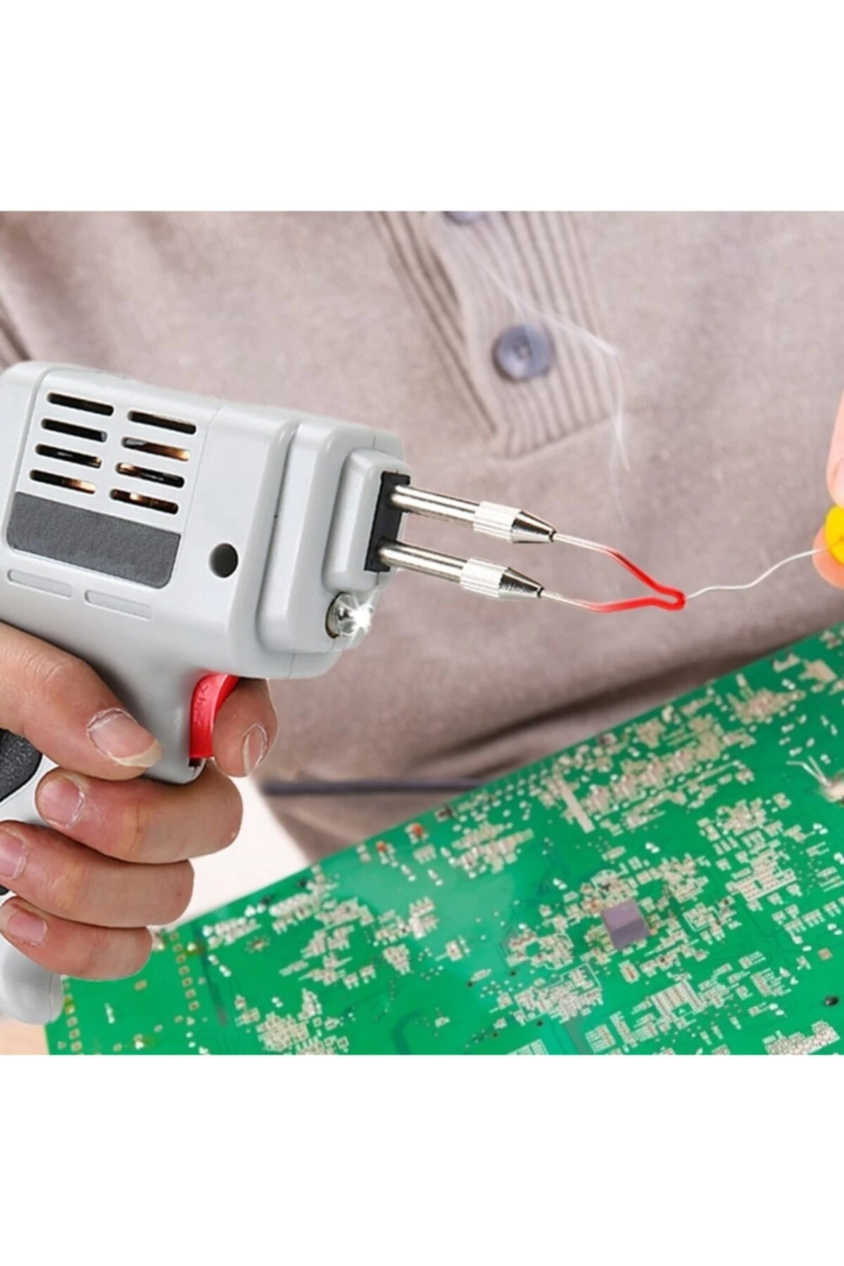 Çantalı 100w Tabanca Havya Seti Lehim Makinası Pompa Pasta Zımpara Yedekli Bakır Sargı Professional