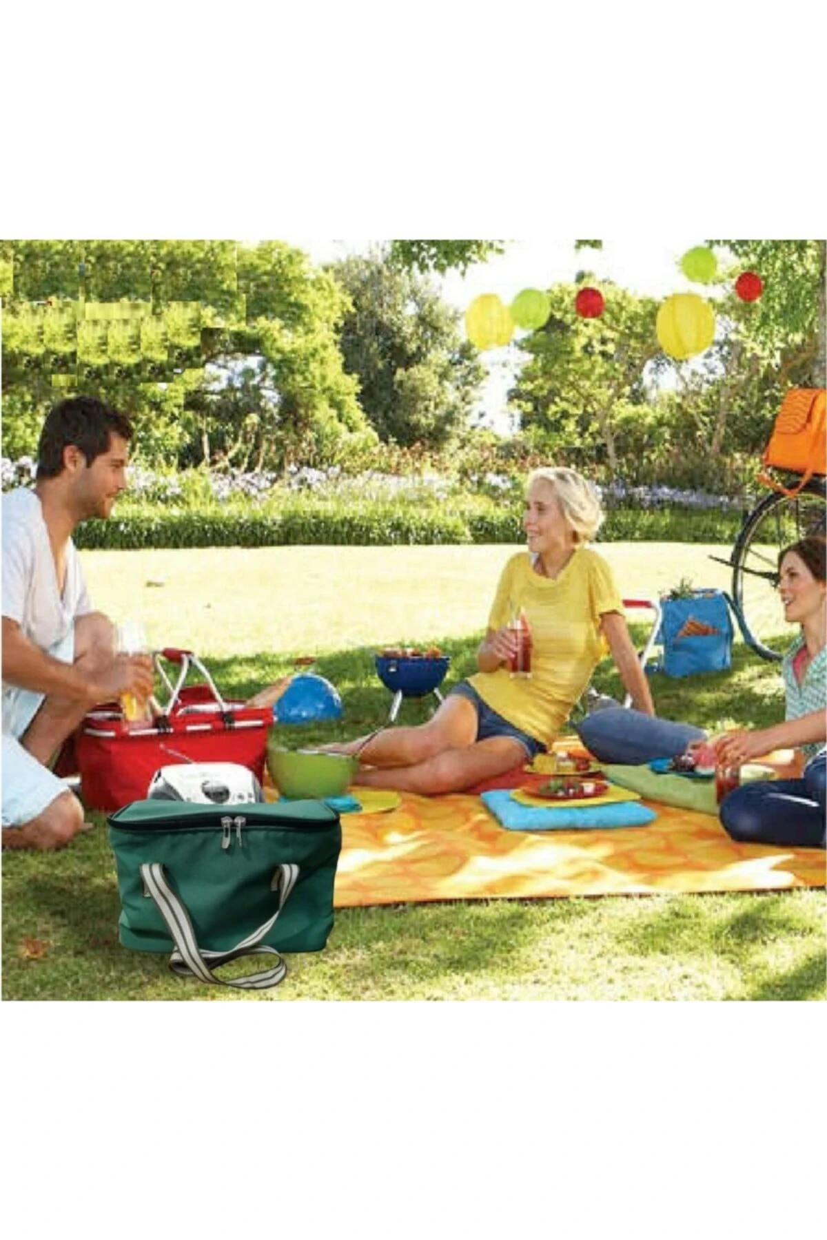 Termos Çanta 4 Litre Omuz Askılı Fermuarlı Piknik Plaj Korumalı Çanta Özel Astarlı Krem