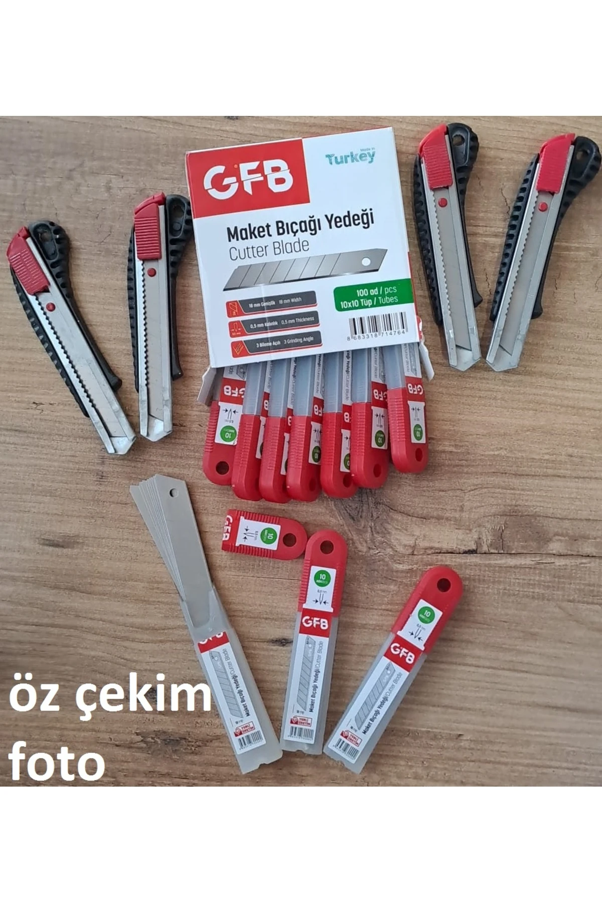 Metal Falçata 4 adet ve 100 adet falçata yedek bıçağı seti GFB maket bıçağı 0.5mm