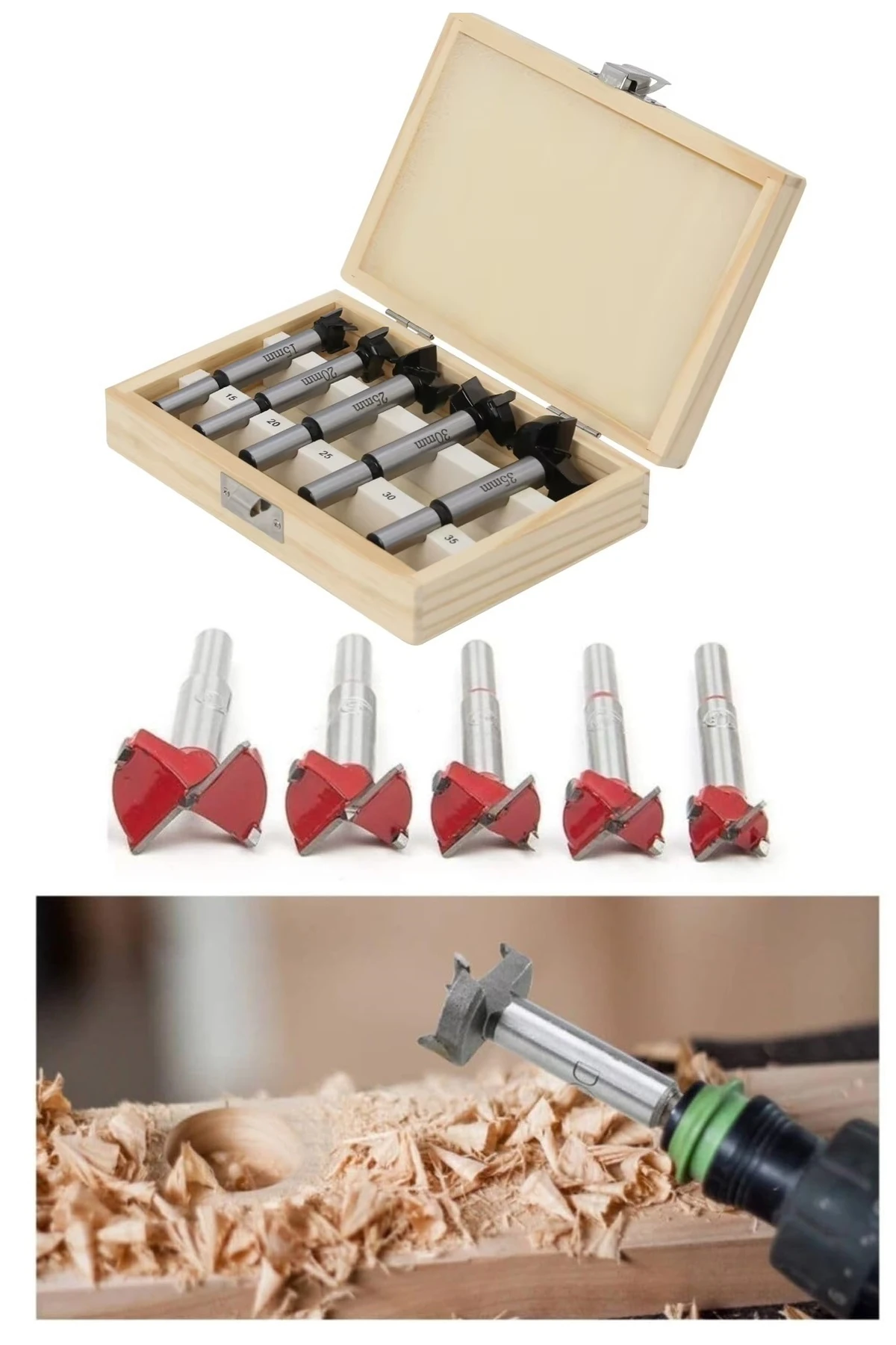 Ahşap Delme Panç Seti Freze delik delme ucu Matkap Panç Seti Tas Menteşe Yuva açma seti