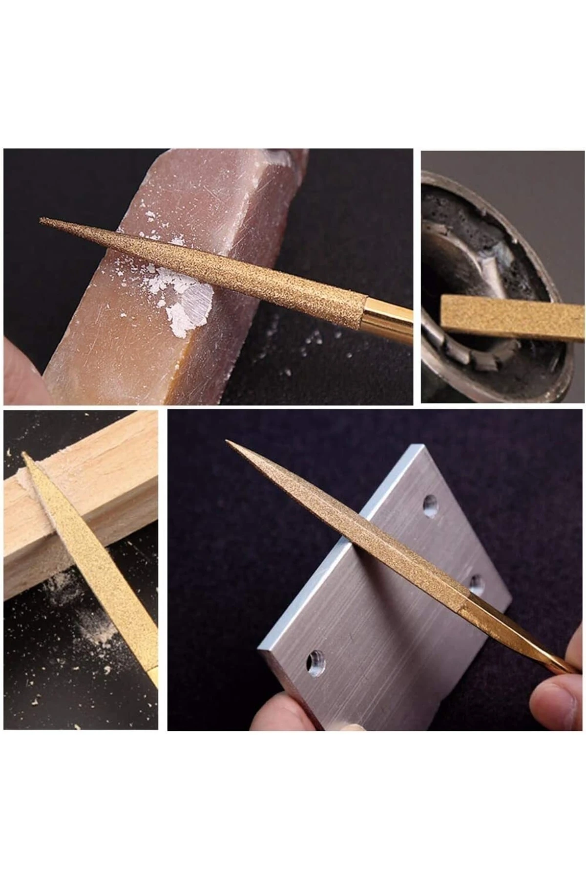 Diamond Elmas Eğe Seti Metal Cam Takı Kuyumcu Hassas Eğeleme Takımı 10 Adet Cam Metal Porselen