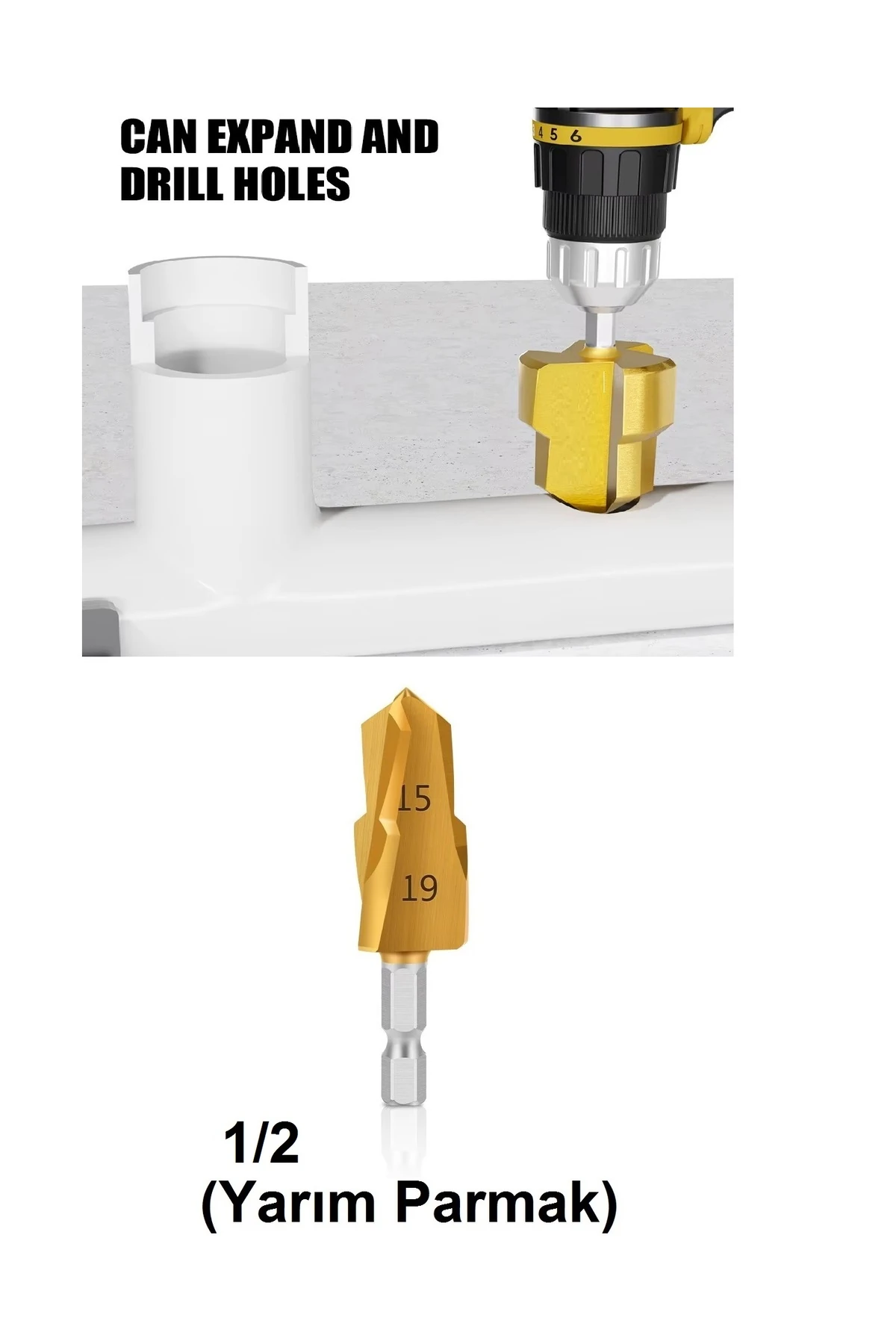 Pvc Boru Havşası 1/2 Pprc Boru Onarımı Için Rayba Matkap Uc Kutulu Boru Tamir Delme Genişletme Tıraş