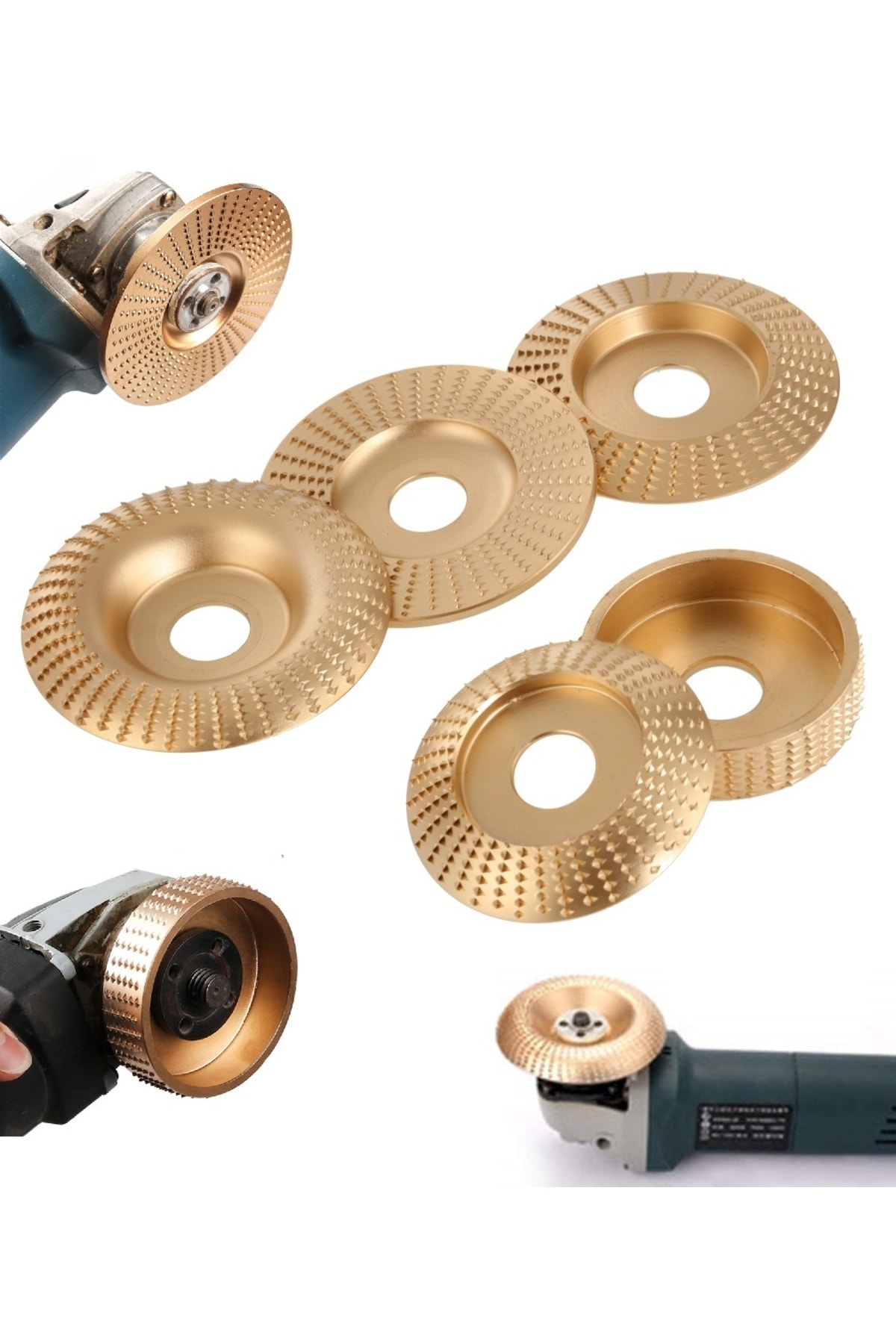 Ahşap için spiral avuç taşlama diski 5 Parça Oyma Aşındırma titanyum disk seti