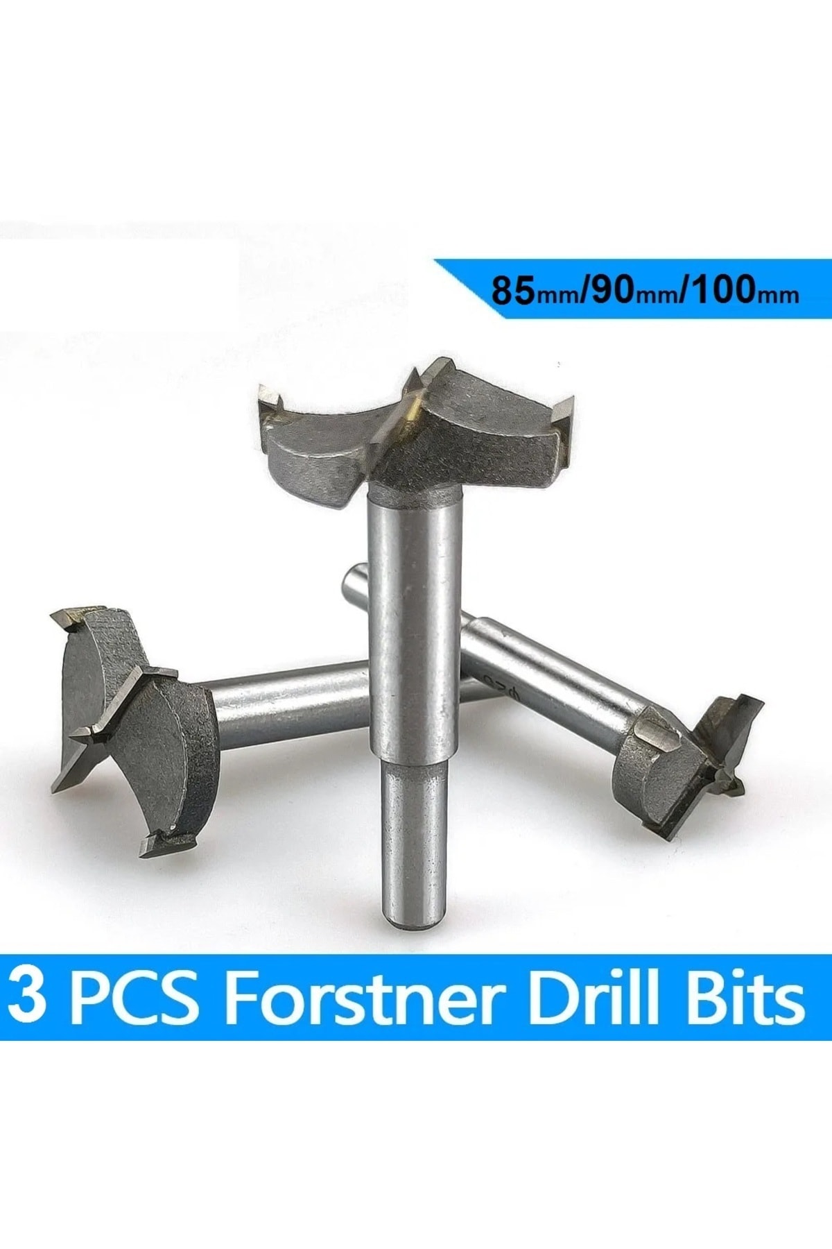 Ahşap Delme Panç Seti 70mm 85mm 100mm 3lü Karot Set Matkap Freze Ucu