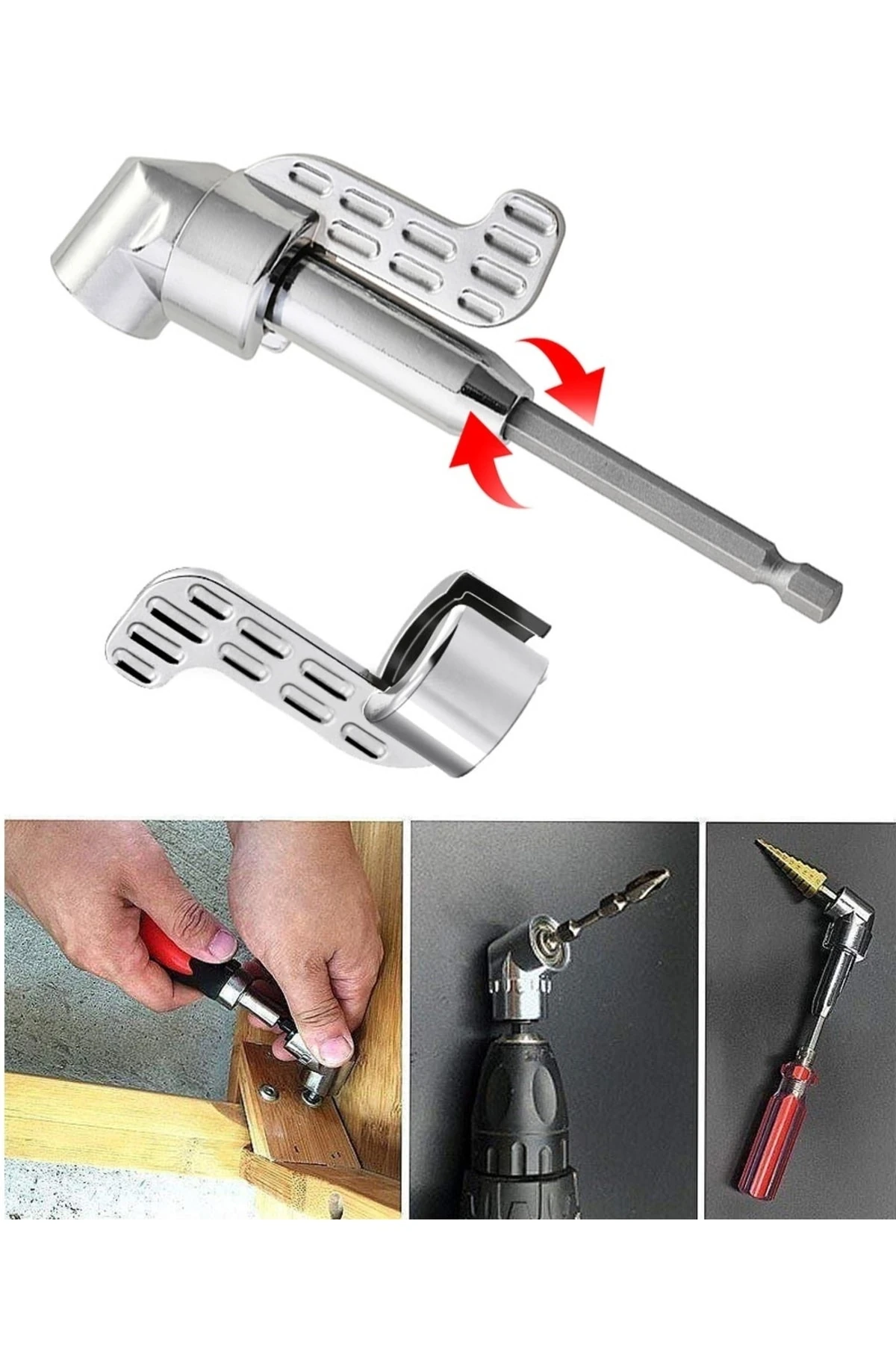 Tombul Kısa Tornavida Seti 14 Parçalı Bits Uzatma Kör Köşe Vidalama Seti 1/4 Hex