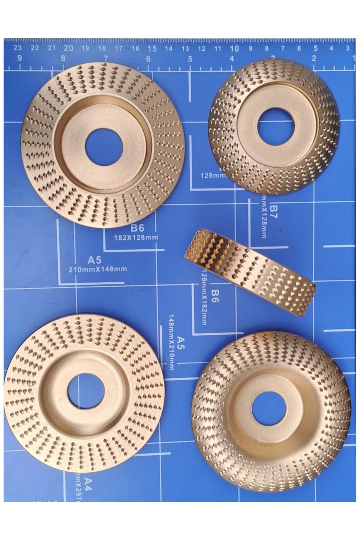 Ahşap için spiral avuç taşlama diski 5 Parça Oyma Aşındırma titanyum disk seti