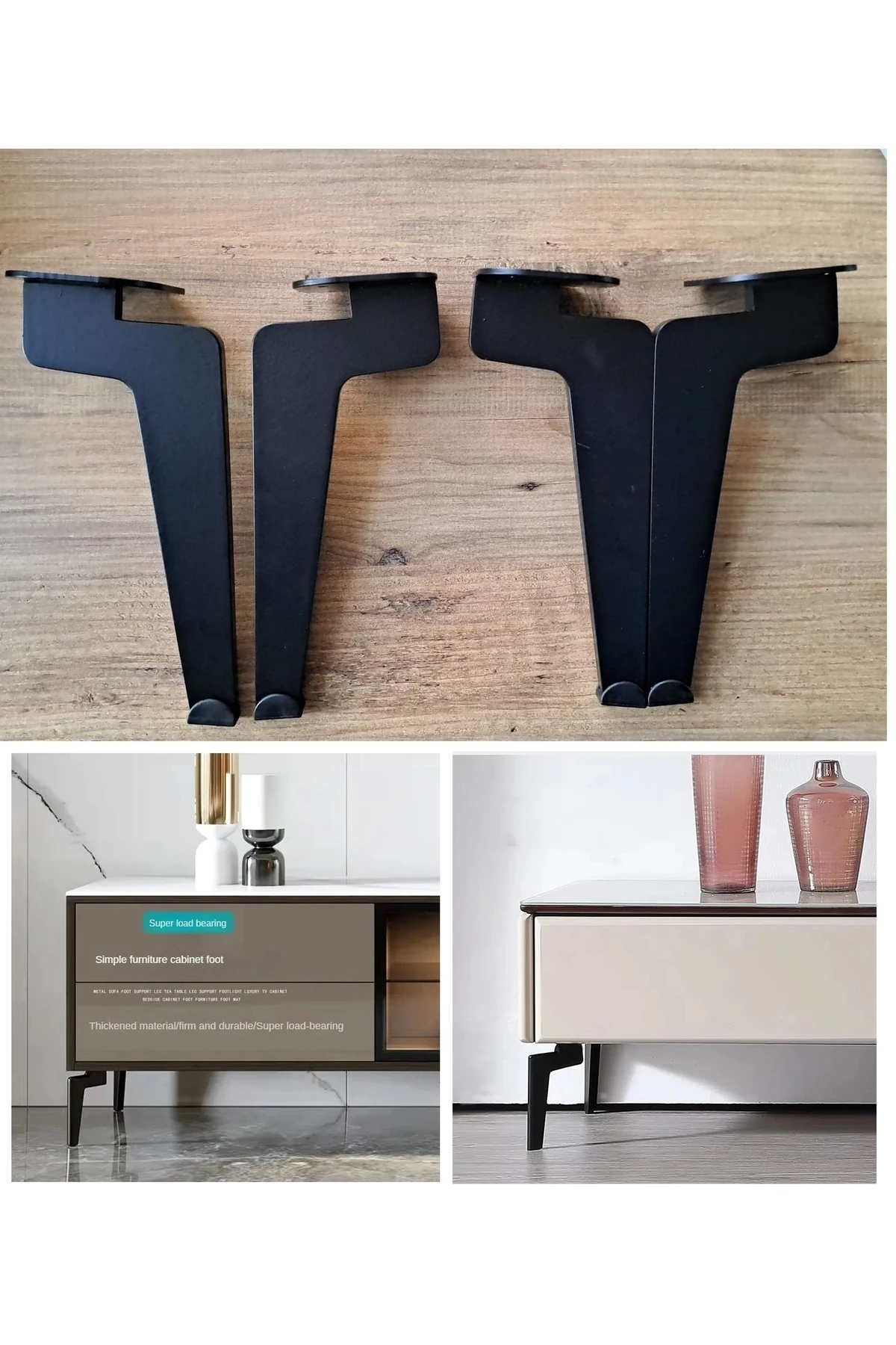 Laser Kesim Mobilya Ayağı Ağır Mobilya Ayağı Koltuk Ayağı Pabuçlu Güçlü Ayak Seti 4 Adet