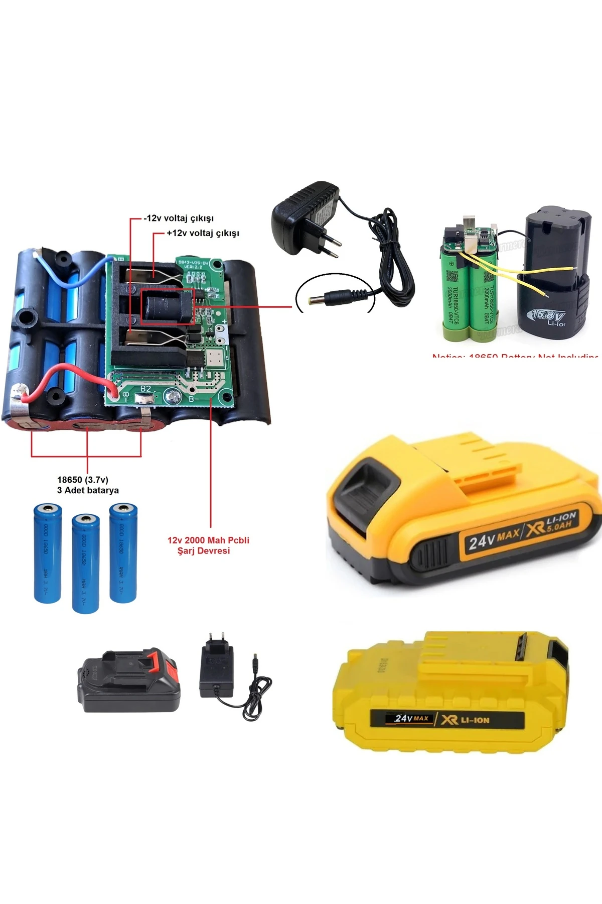 Şarjlı Matkap Için Şarj Adaptörü 12 Volt Li-on Pil Şarjlı Yedek pil Üniversal Batarya şarjı 18650