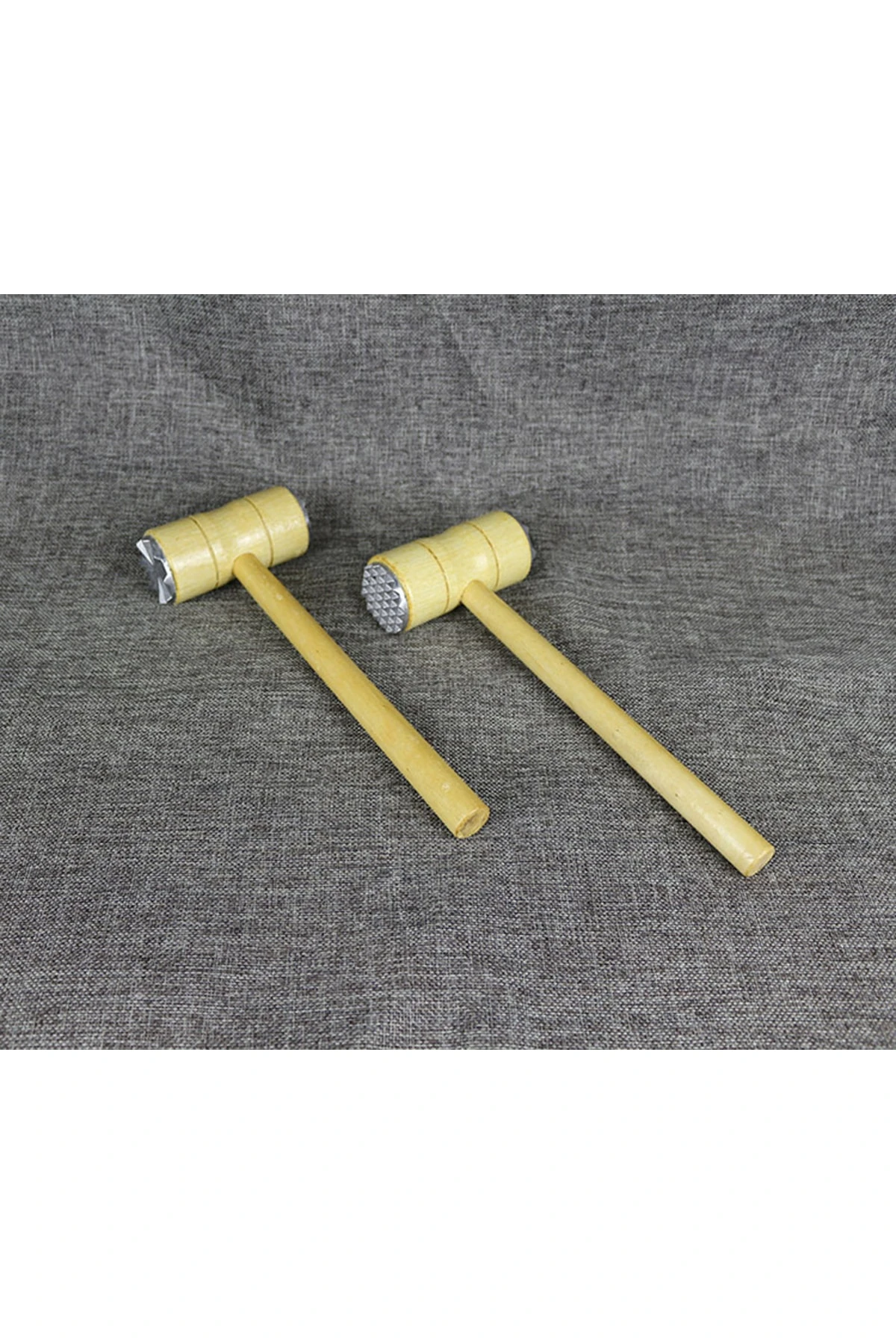 Zeytin Kırma Tokmağı Et Dövme Çekiç Tokmağı Dalgalı Alüminyum Ağızlı Ahşap Tokmak