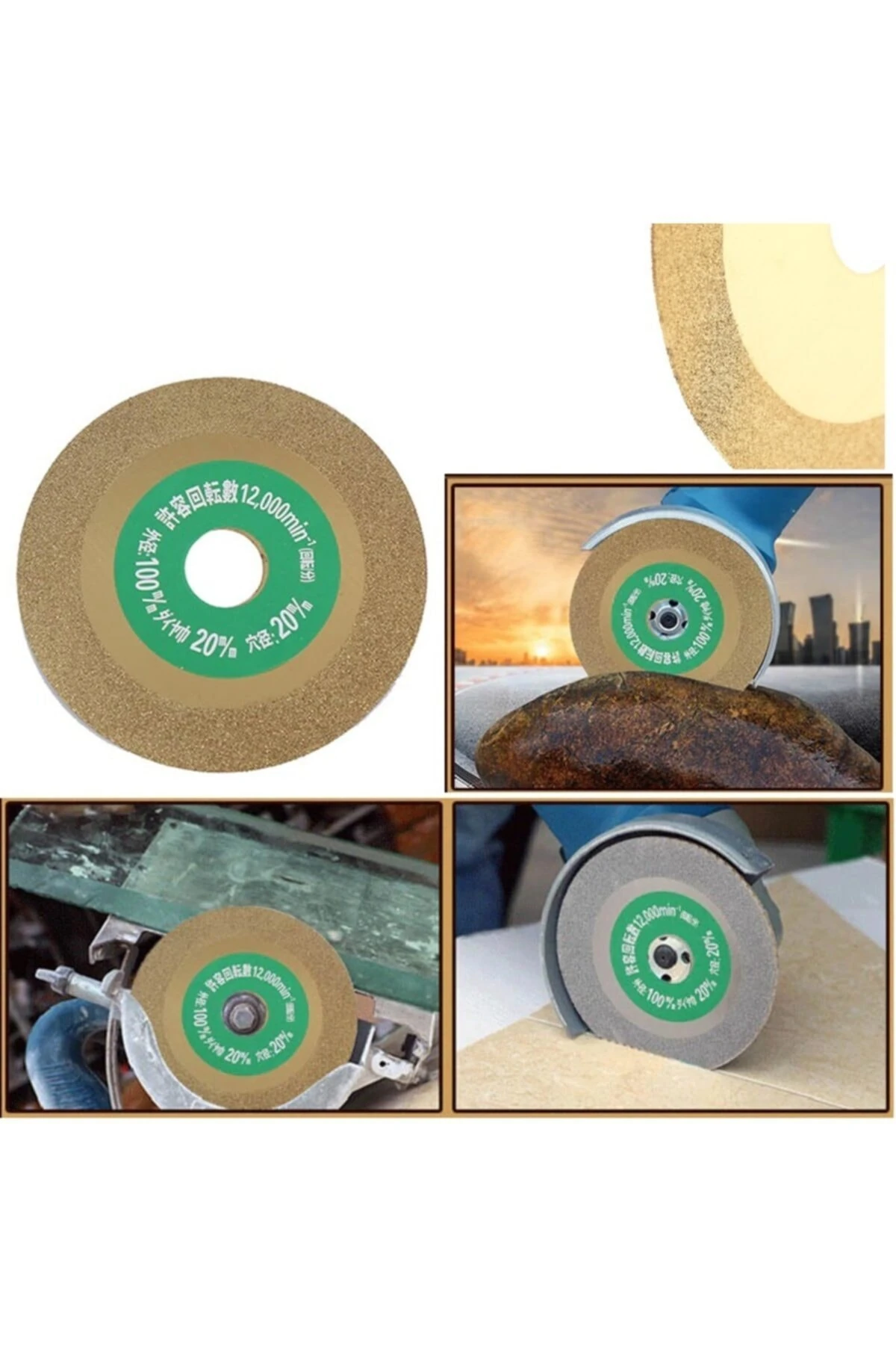 Cam Mermer Seramik Fayans Kesme Elmas Diski Ince Hassas Kesim 100mm Aşındırma Titanyum Elmaslı Disk