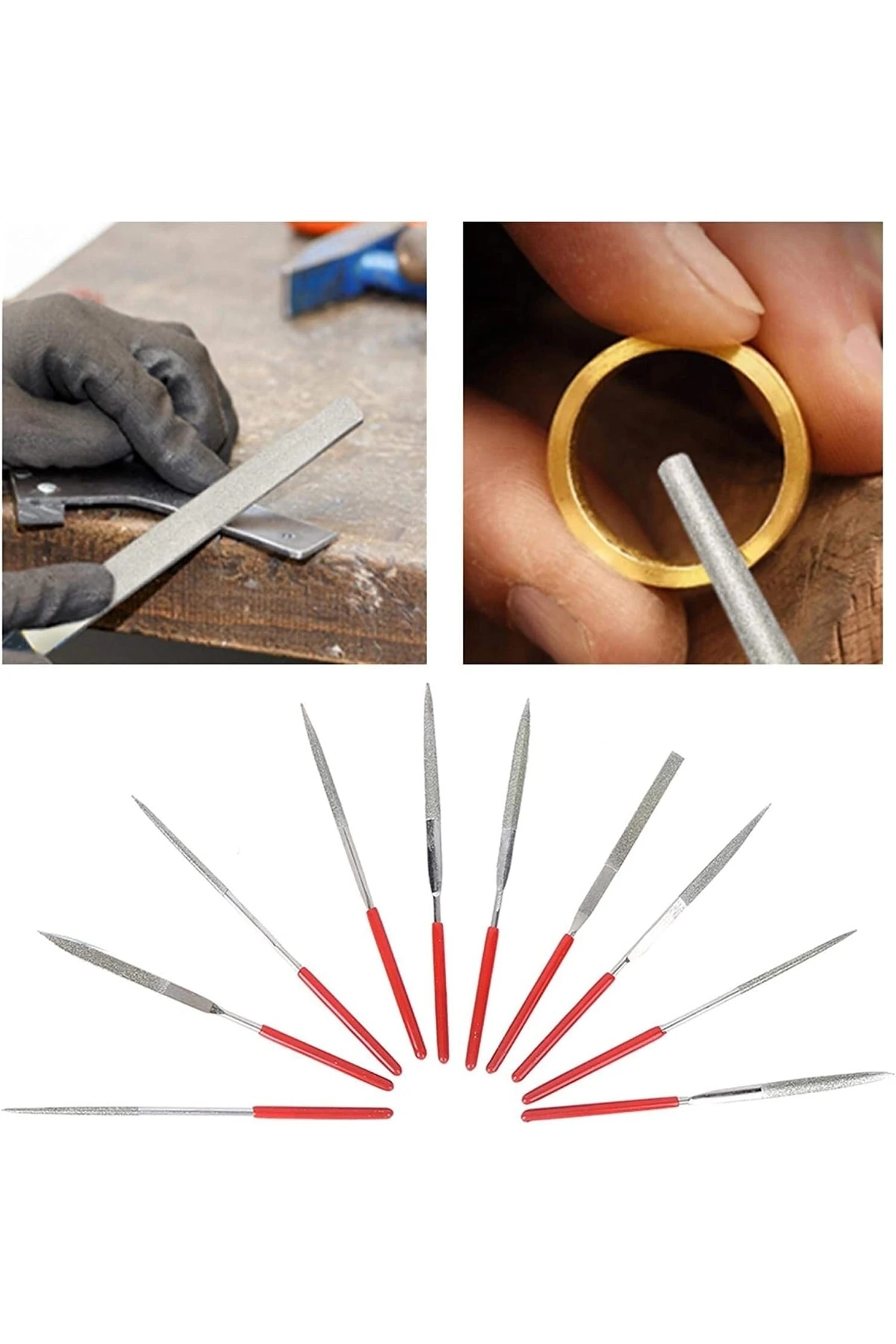 Diamond Elmas Eğe Seti Metal Cam Takı Kuyumcu Hassas Eğeleme Takımı 10 Adet Cam Metal Porselen