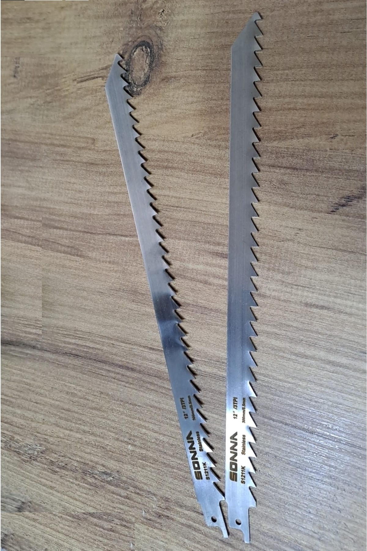 Tilki Kuyruğu Testeresi Kemik Kesme Ahşap Buz Plastik Kesme Ucu Paslanmaz Çelik 300mm (30CM) 2 Adet
