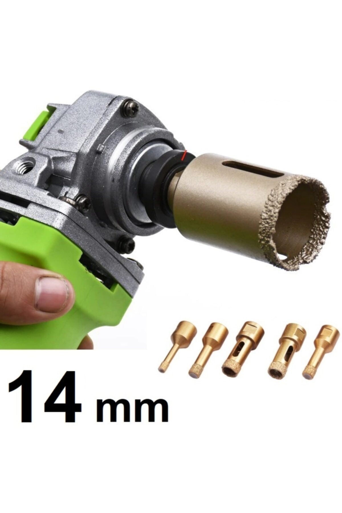 Mermer Granit Fayans Beton Delme Pancı 14mm Sarı Elmas Karot Vakum Kaynaklı Elmas Karot Sondaj Ucu