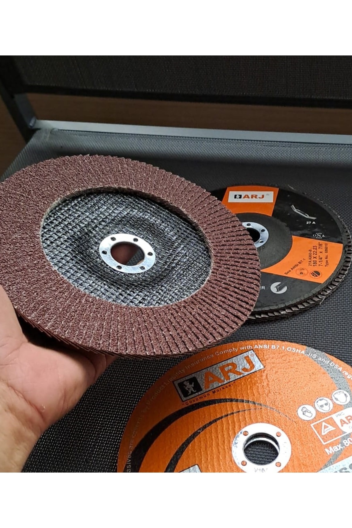 180mm flap disk zımpara Seti taşlama makinesi için büyük form metal ahşap zımparalama diski 5 adet