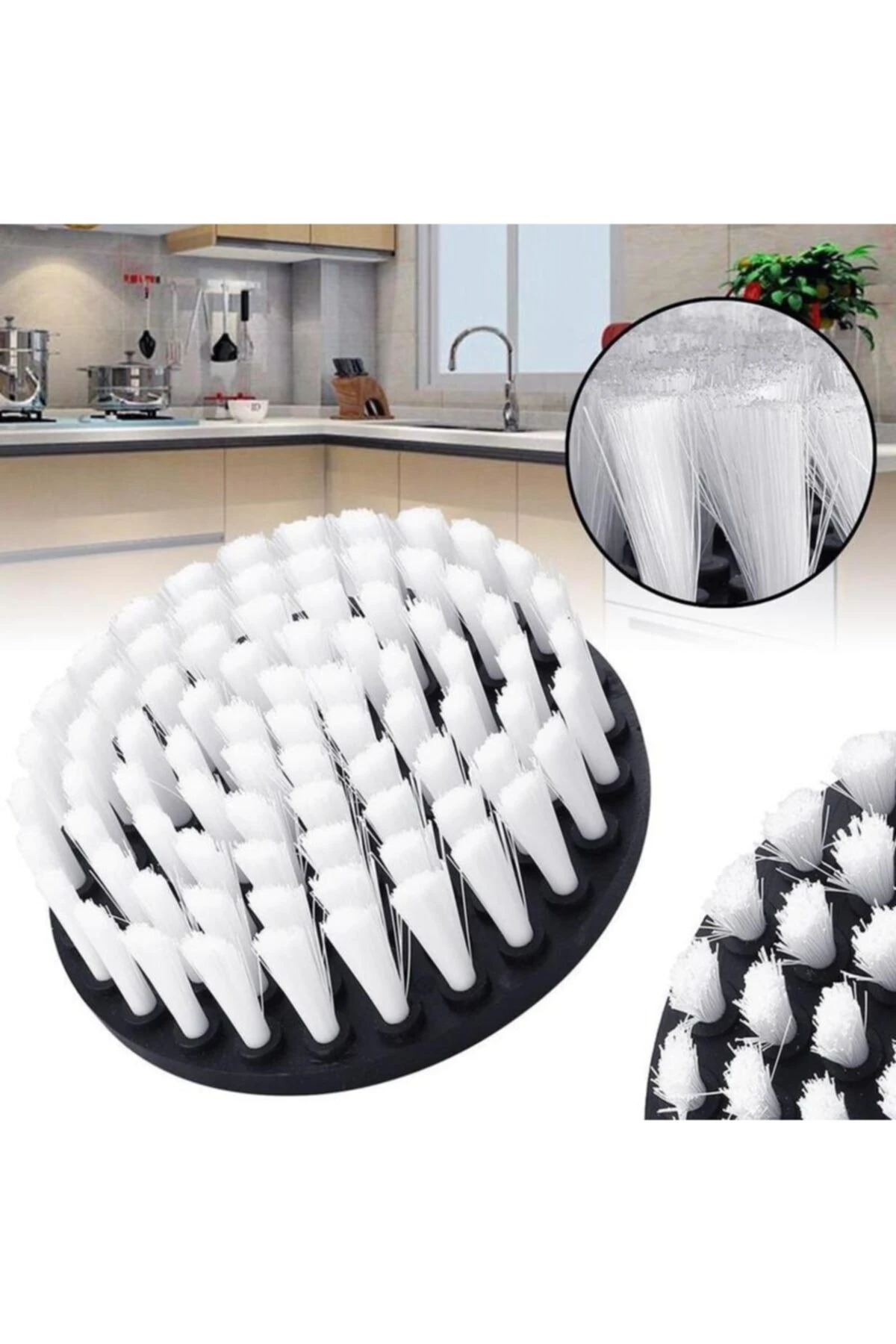 Matkap Temizlik Fırça Seti Banyo Mutfak Oto Jant Koltuk Halı Fayans Temizleme Fırça Kiti 3lü