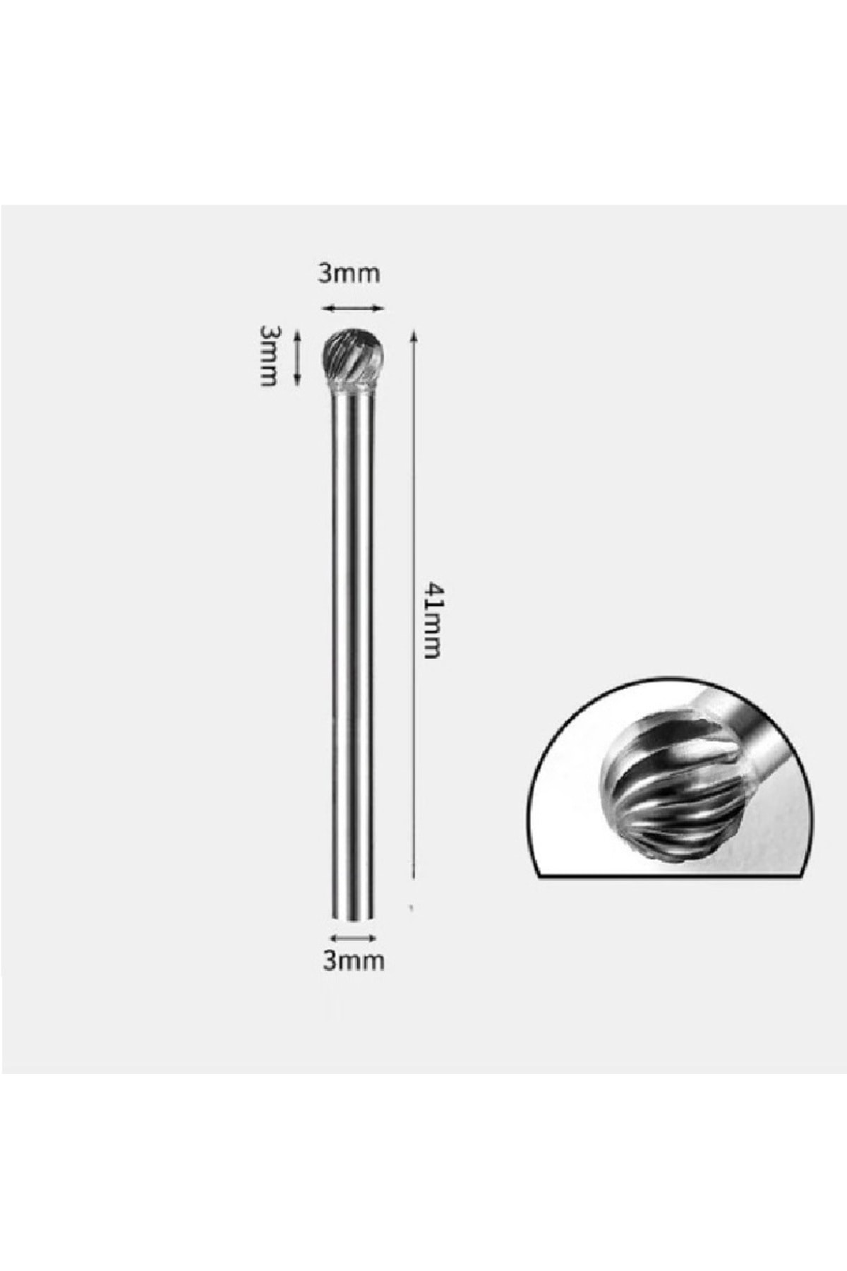 Yoğun Karbür Çelik Tungsten 3mm Cnc Router Dremel Vb. Gravür Makinesi Için Top Carbide Uç
