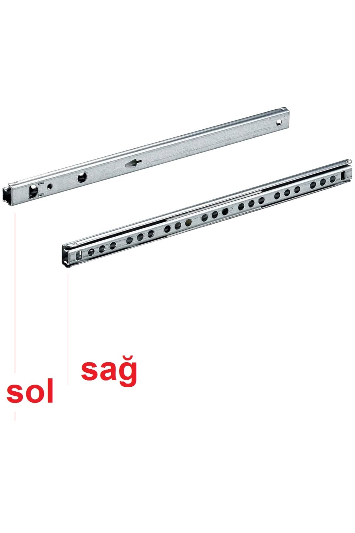 Çekmece Rayı Dolap Rayı gömme bilyalı Teleskopik ray 1 Takım (2li) 31cm Samet