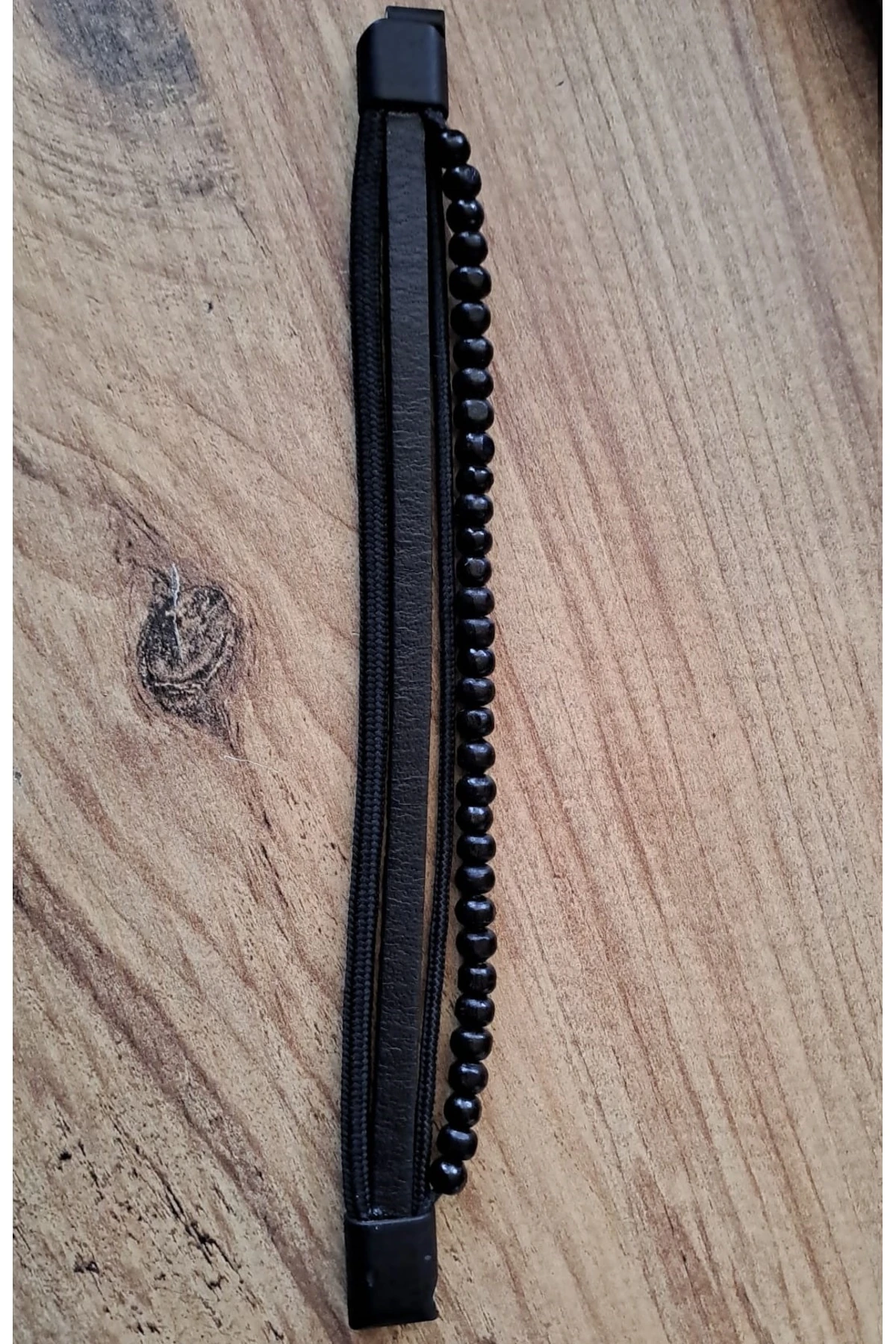 Naturel Deri Bileklik Kol için Hakiki Deri Bileklik boncuklu Metal Kilipsli ipli