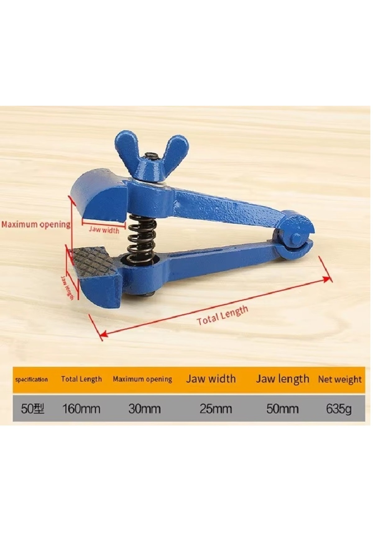 Yaylı döküm mengene 50mm El mengenesi Mini düz pense Kaydırmaz Çeneli