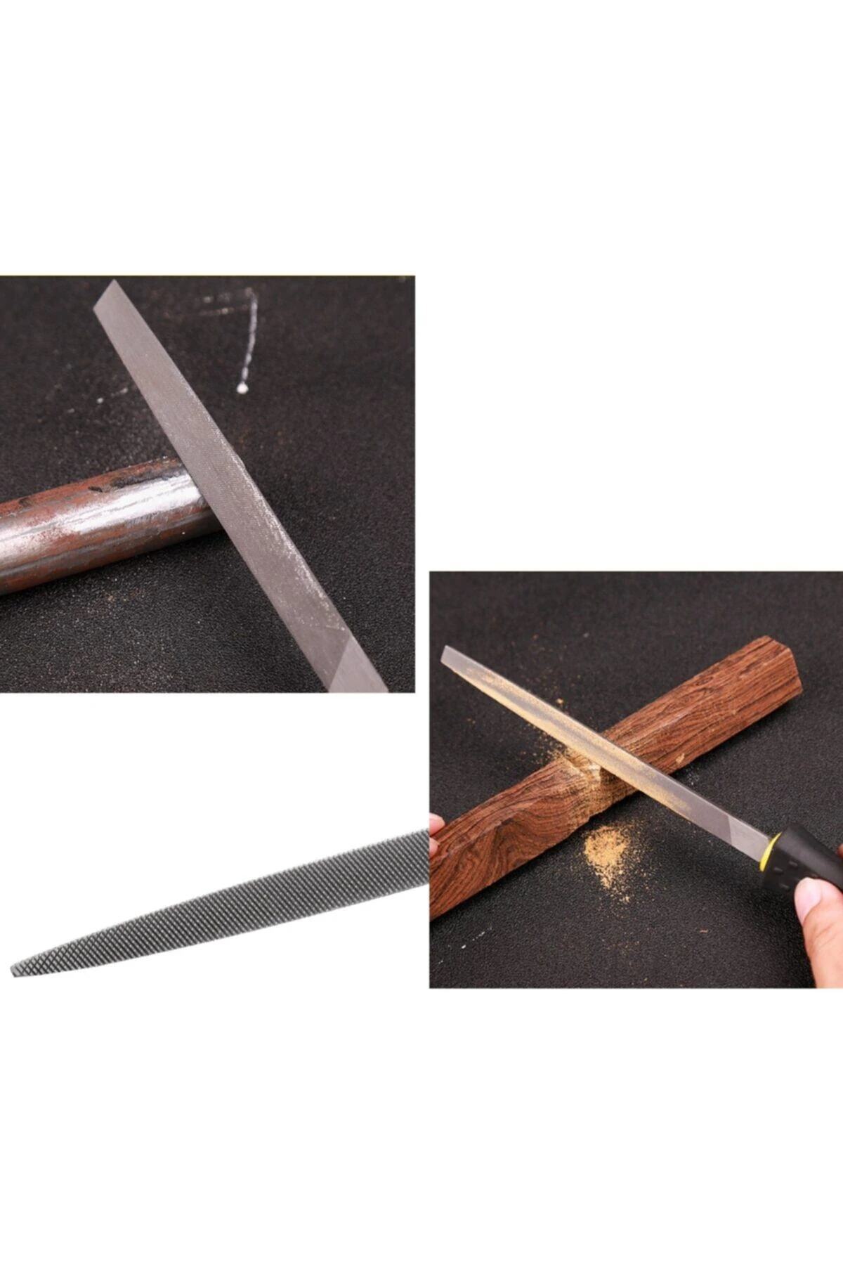 3 Gen 32 Cm Saplı Eğe Metal Ahşap Eğe Plastik Saplı Yüksek Kalite Üçgen