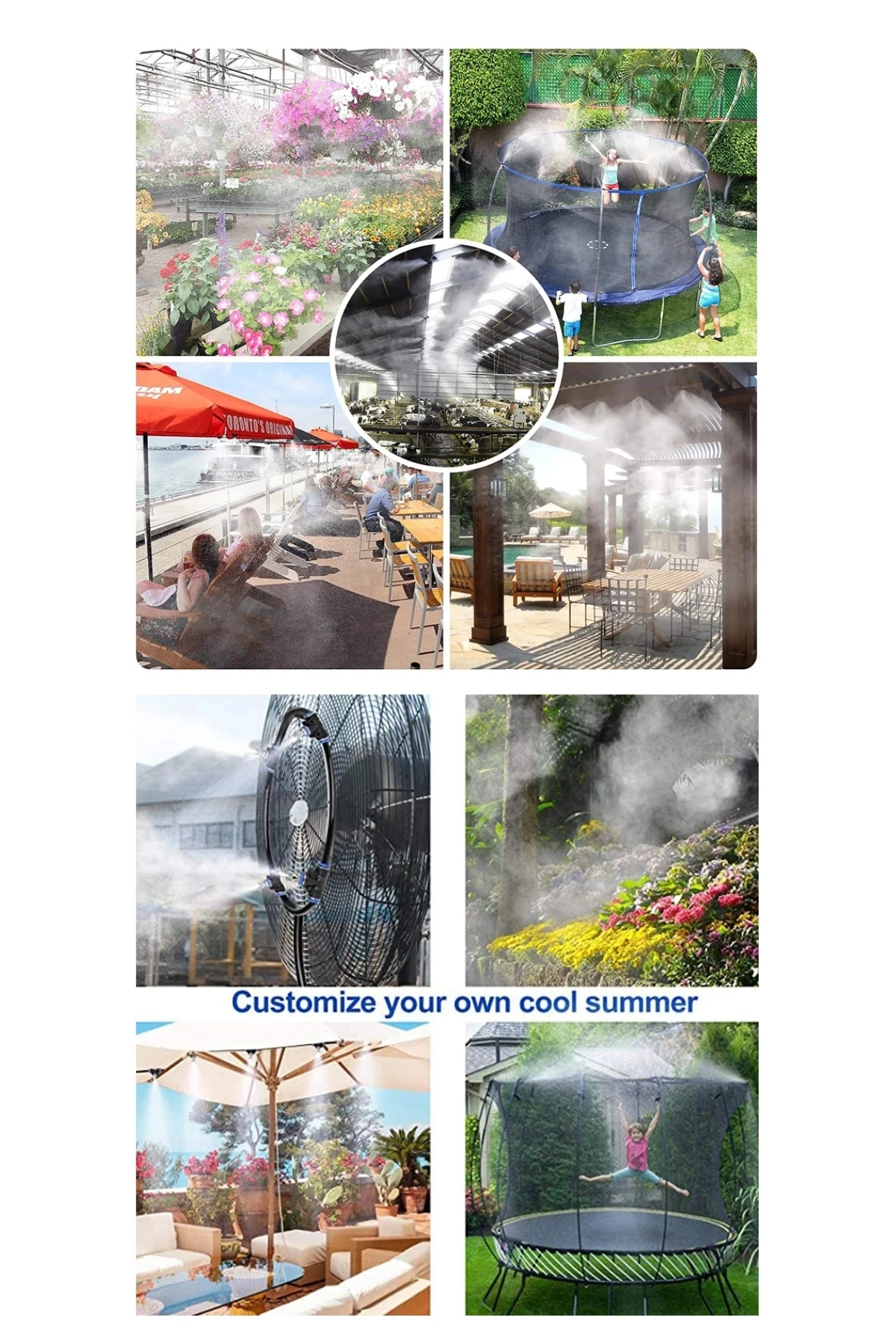 Sisleme Misting Buharlama Serinletme Nozulu Sera Nemlendirme Spreyi Kafa Sulama Ekipmanları Mist