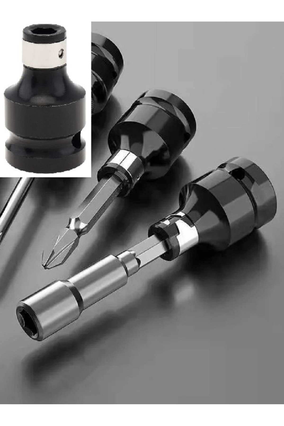 Somun Sökme Sıkma Makinesi Için 10mm Mandren Ve Bits Adaptör Seti 1/2 Hex (TORKLU MAKİNALAR İÇİN)