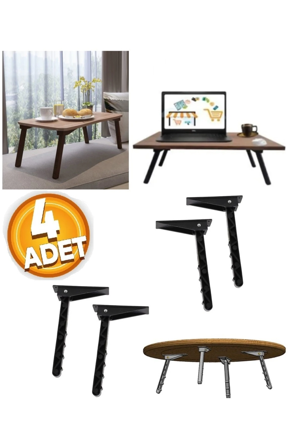 Yer Sofrası Ayağı Katlanır 4 Adet, Sevis sehpası Sini Ayakları Katlanır plastil 4 adet Ayak seti