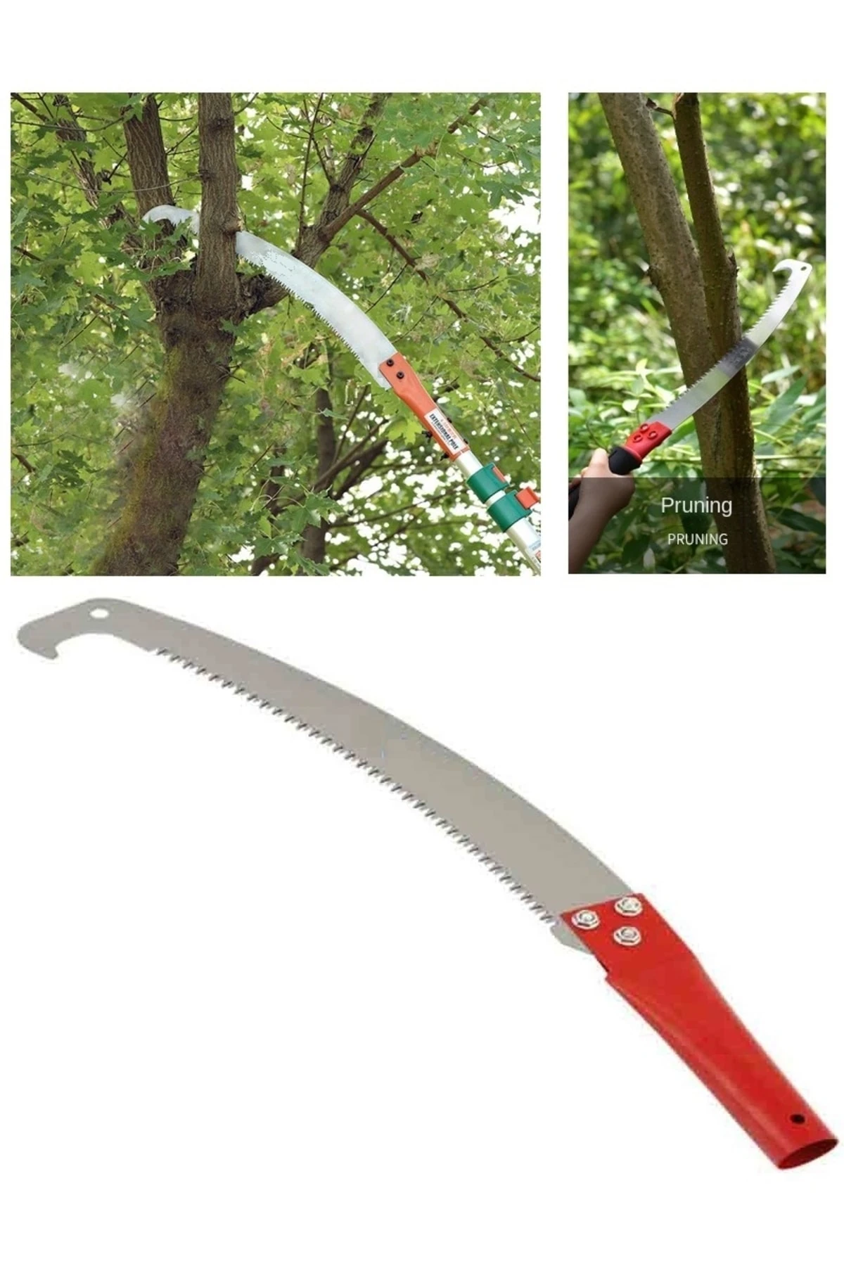Yüksek Ağaç Dalı Budama Çalı Kesme El Testeresi Sırık Sap Takılabilir Tepe Testeresi (SAPSIZ)