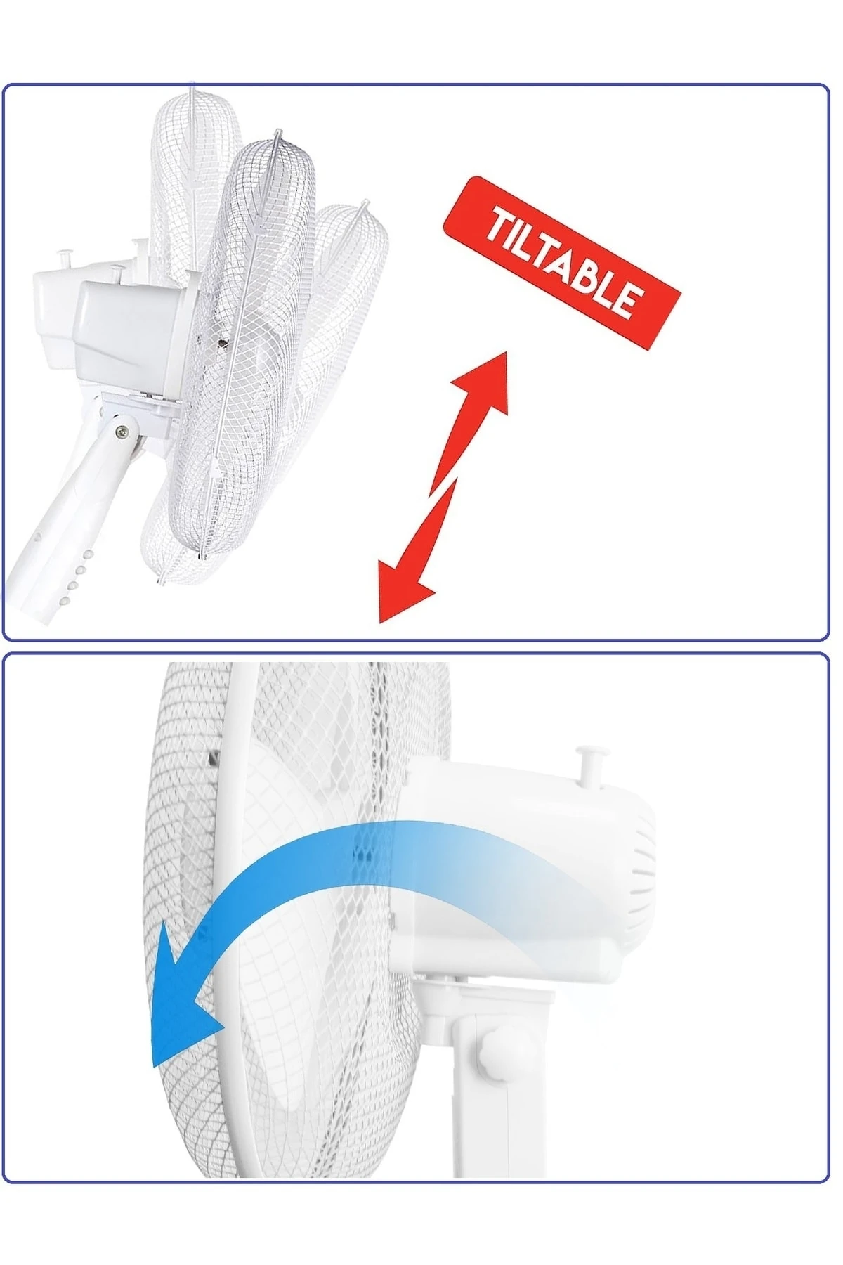 Duvar Montajlı Hava Vantilatörü Döner Kafa Duvar Için Pervane 40cm 55w Siyah Rüzgar Fanı