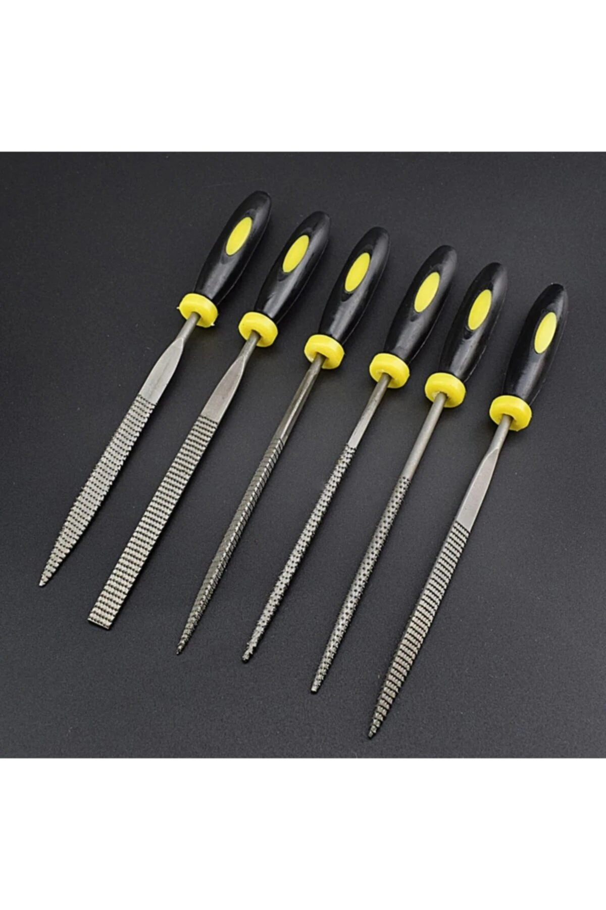 Mini Törpü Eğe Seti Plastik Saplı 14cm Ahşap Için Törpü 6 Parçalı Karbon Ege Takımı