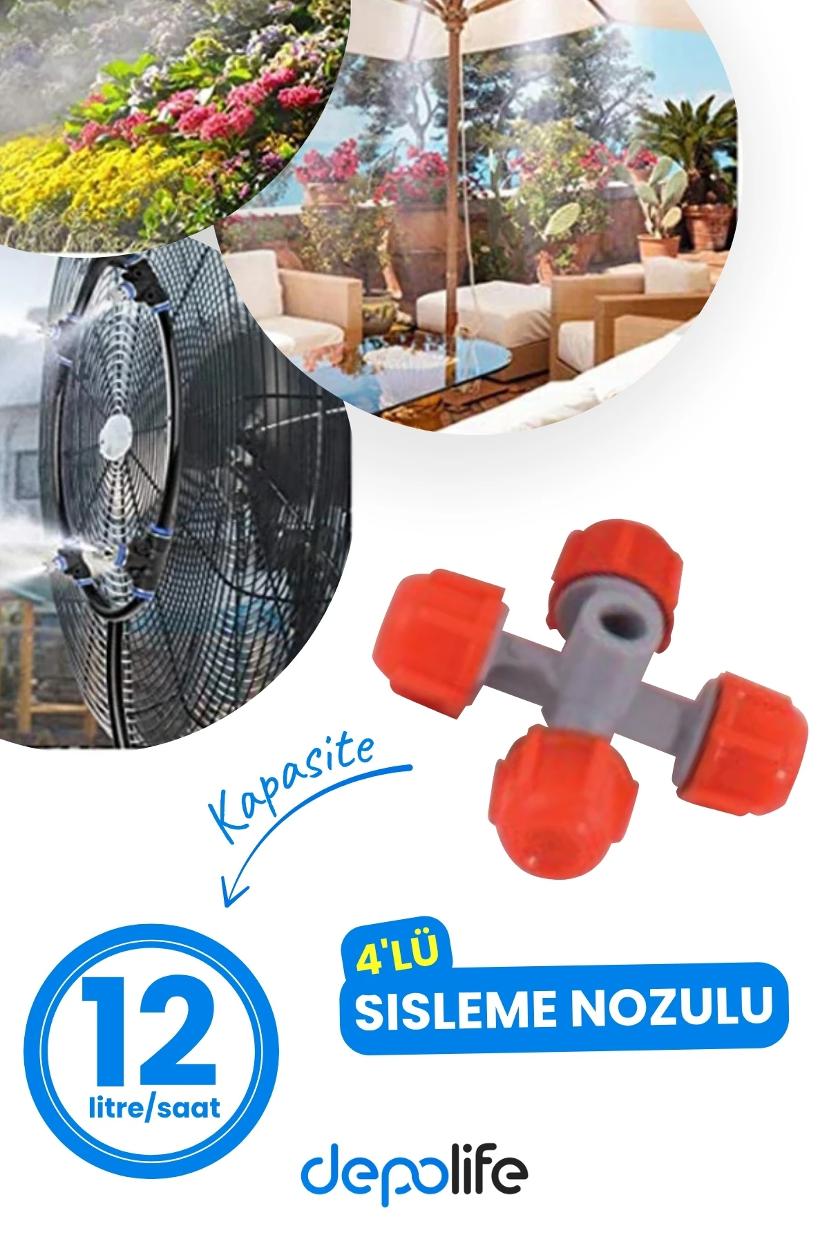 Sera Bahçe Tarla Mini Sprink Buharlama Sisleme Nozulu Hortum Sulama Seti