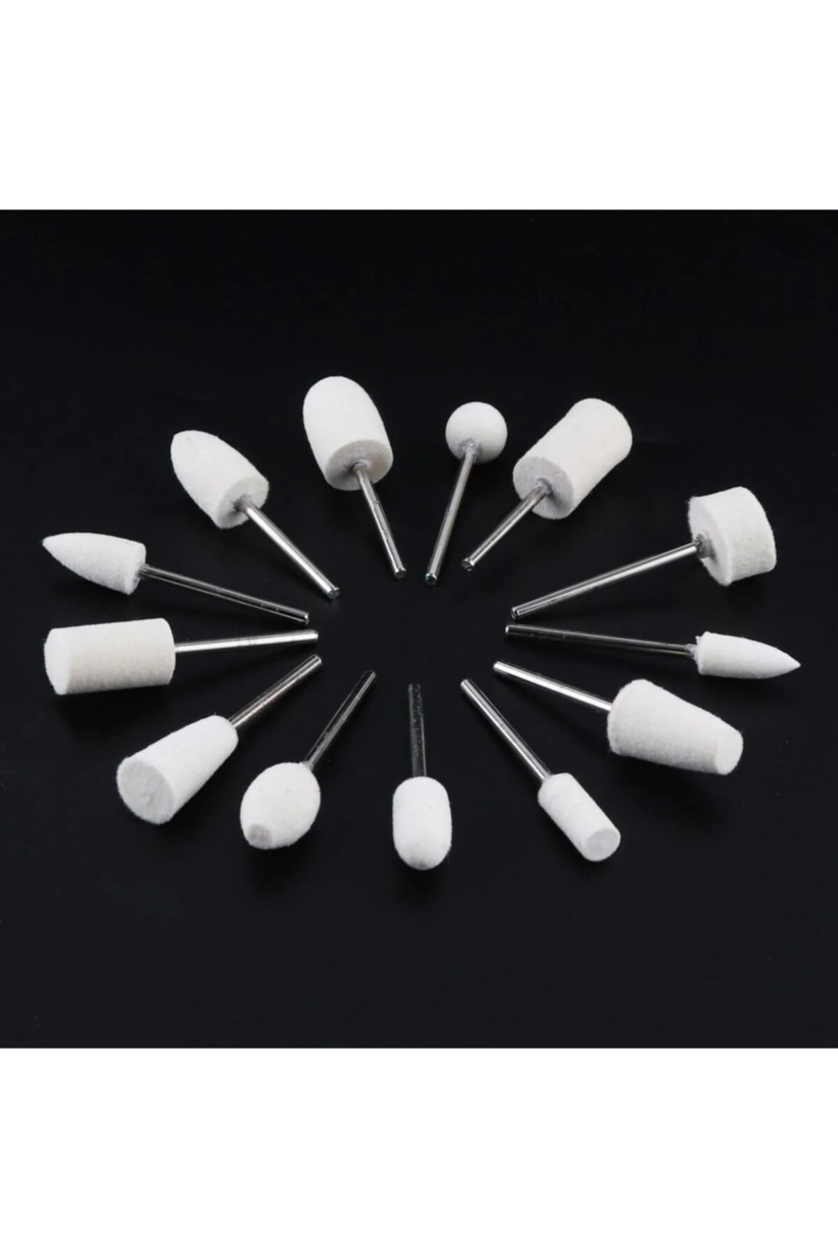 Dremel Proxxon Uyumlu 12 Parça Parlatma Cilalama Için Mini Polisaj Yün Keçe Seti