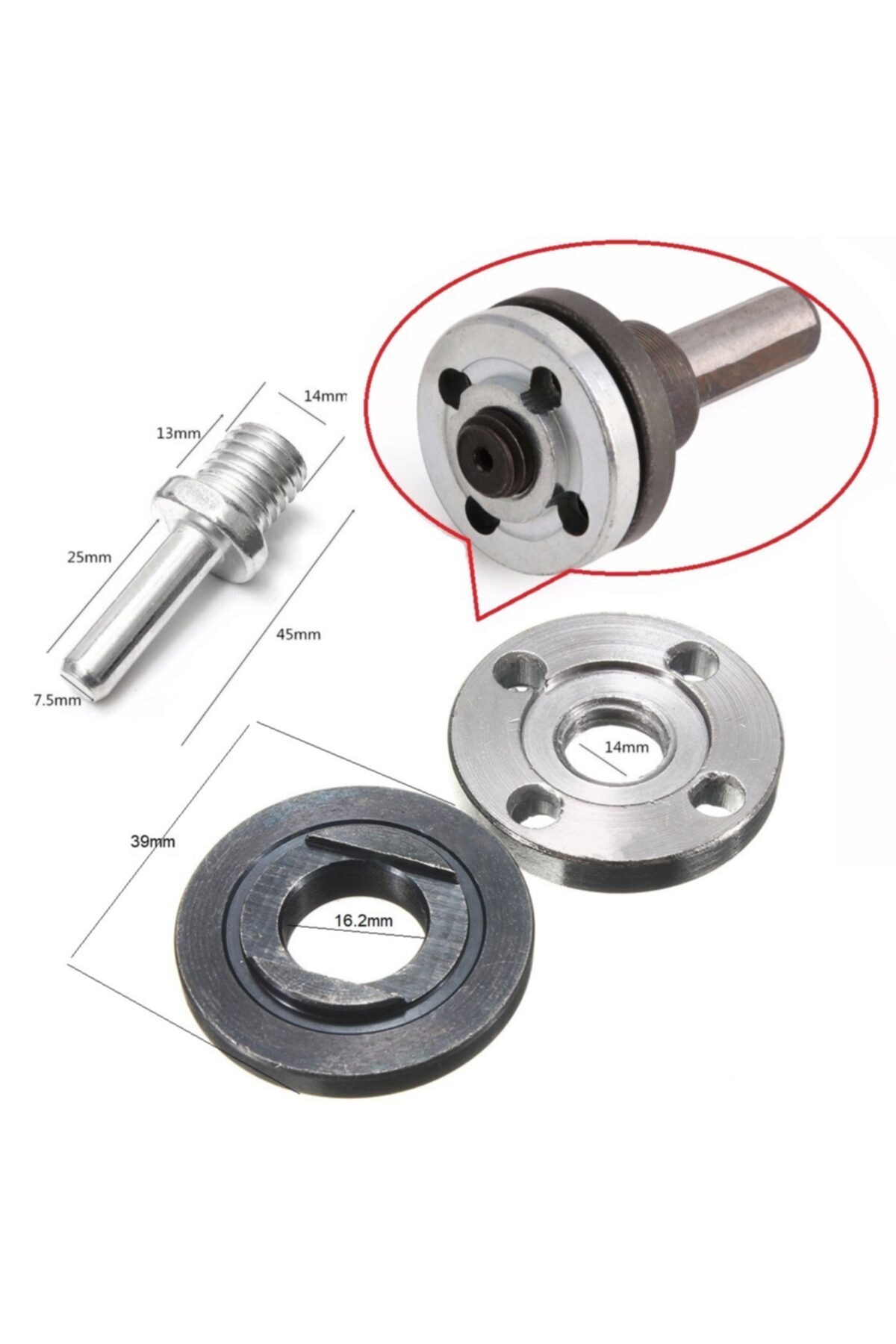Matkap Için Disk Bağlama Adaptör Seti Somunlu Matkaba Disk Bağla Montaj Seti Taşlama Somunu Cırt Tab