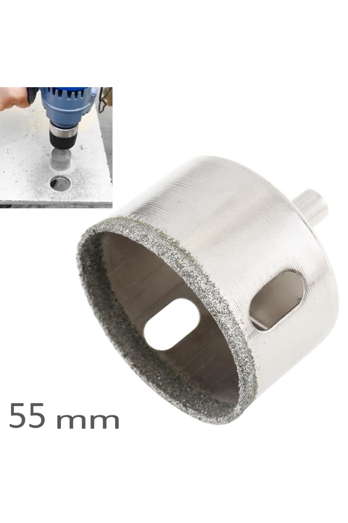 Cam Mermer Granit Delme Pancı 55mm Matkap Için Elmaslı Delik Karot