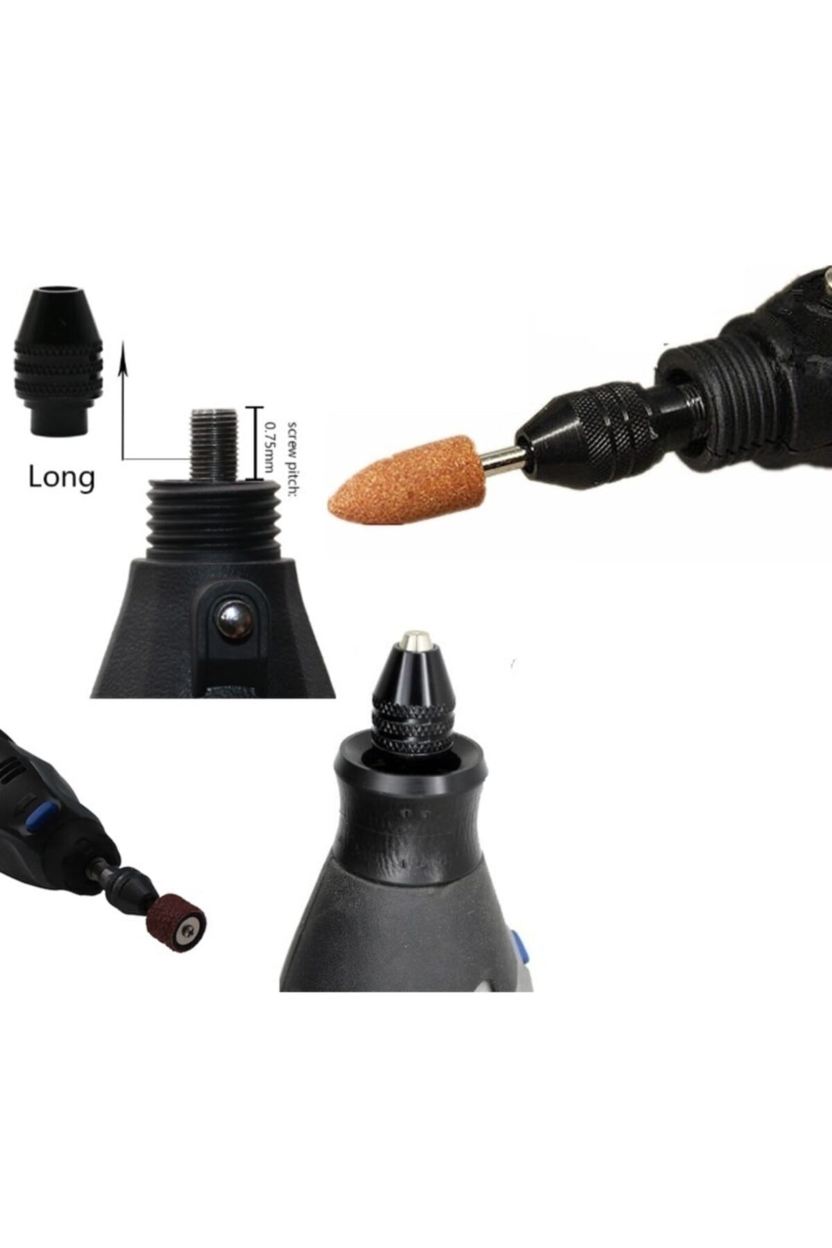Banco Bn5 Ban-co Mini Gravür Makinası Için Otomatik Mandren 3 Çeneli Anahtarsız Mandrel 7mm Penset