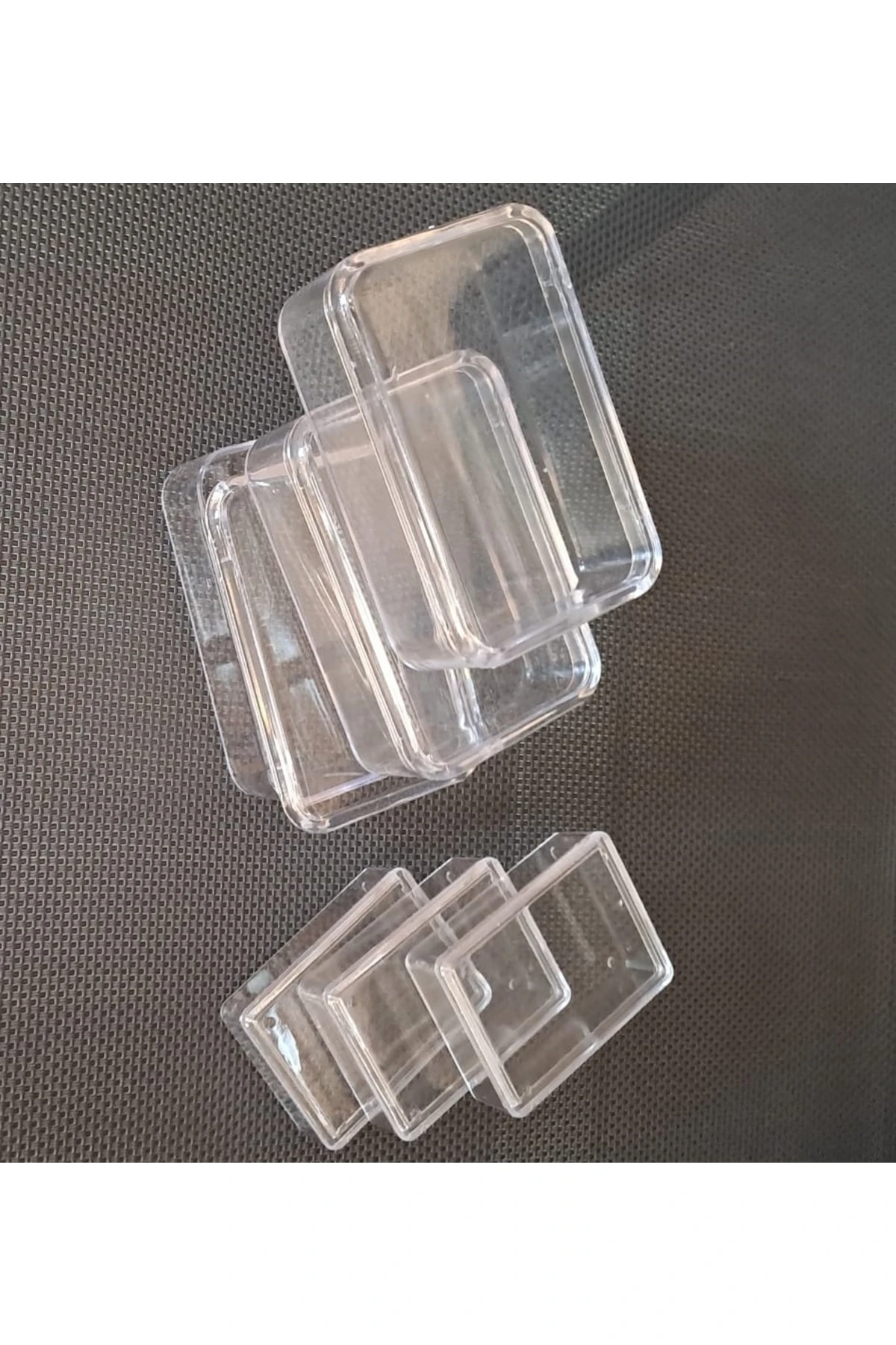 Şeffaf Kapaklı Organizer Kutu Seti 12 Parça Saklama Renksiz 6 Kutu Takımı Kuyumcu Olta