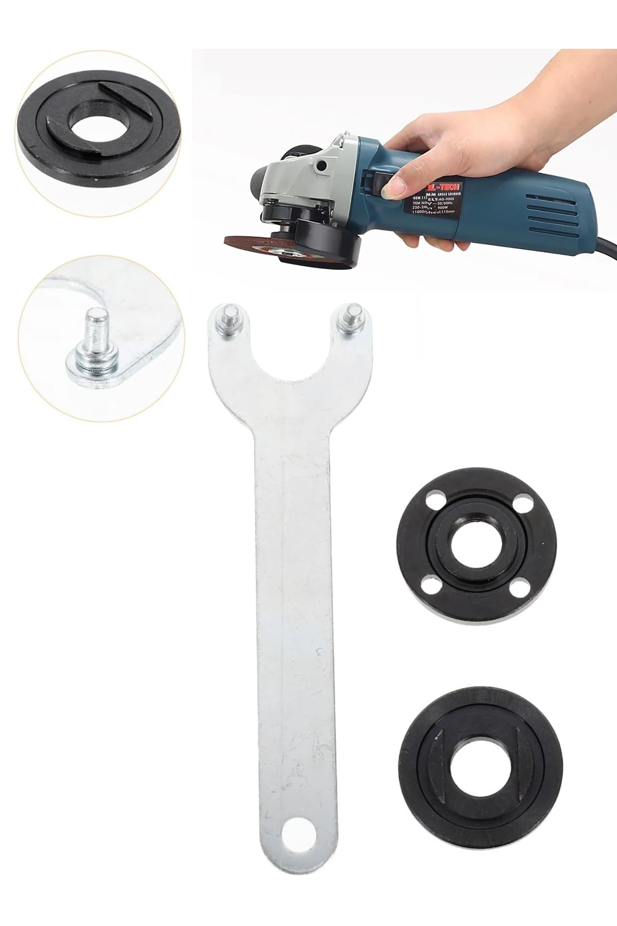 Öğütücü Anahtarı Avuç Taşlama Sıkıştırma Parçaları Açılı Taşlama Sıkma Somunu Yedek sıkma seti