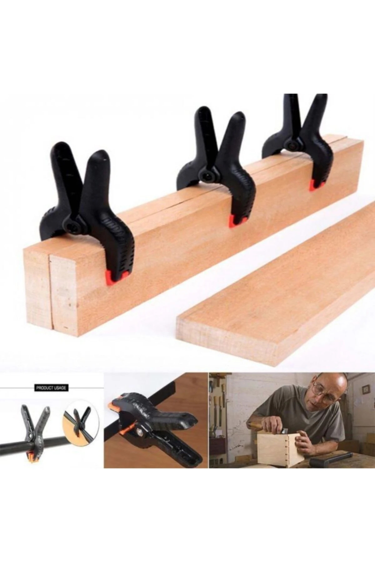 Kıskaç Klips Yaylı Işkence Plastik Kelepçe Güçlü Mafsallı Çene 4 Çeşit Mengene