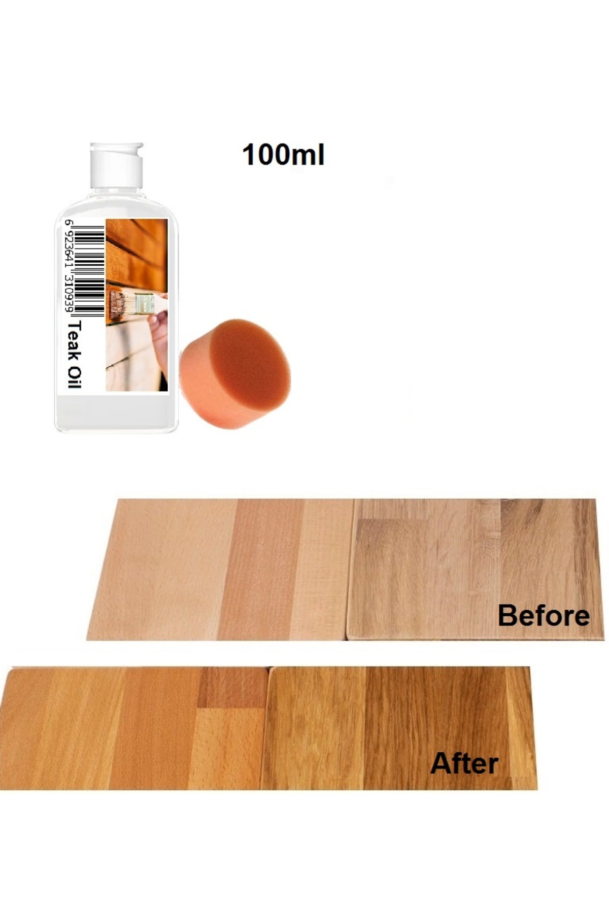 Ahşap Koruyucu Tik Yağı Teak Oil Protect 100ml Koruyucu Renksiz iroko Maun Gül tik yag Ahşap Koruma
